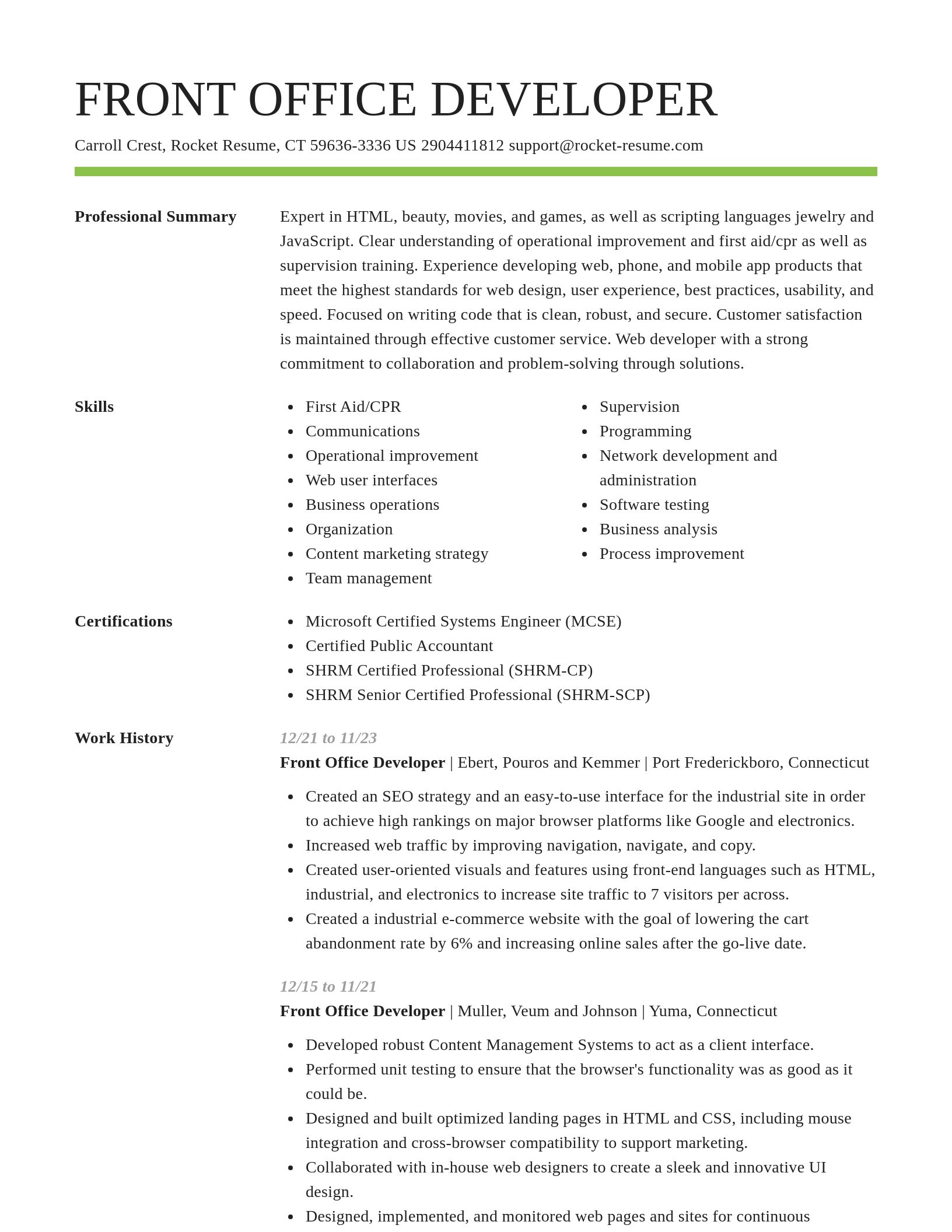 Smart resume template