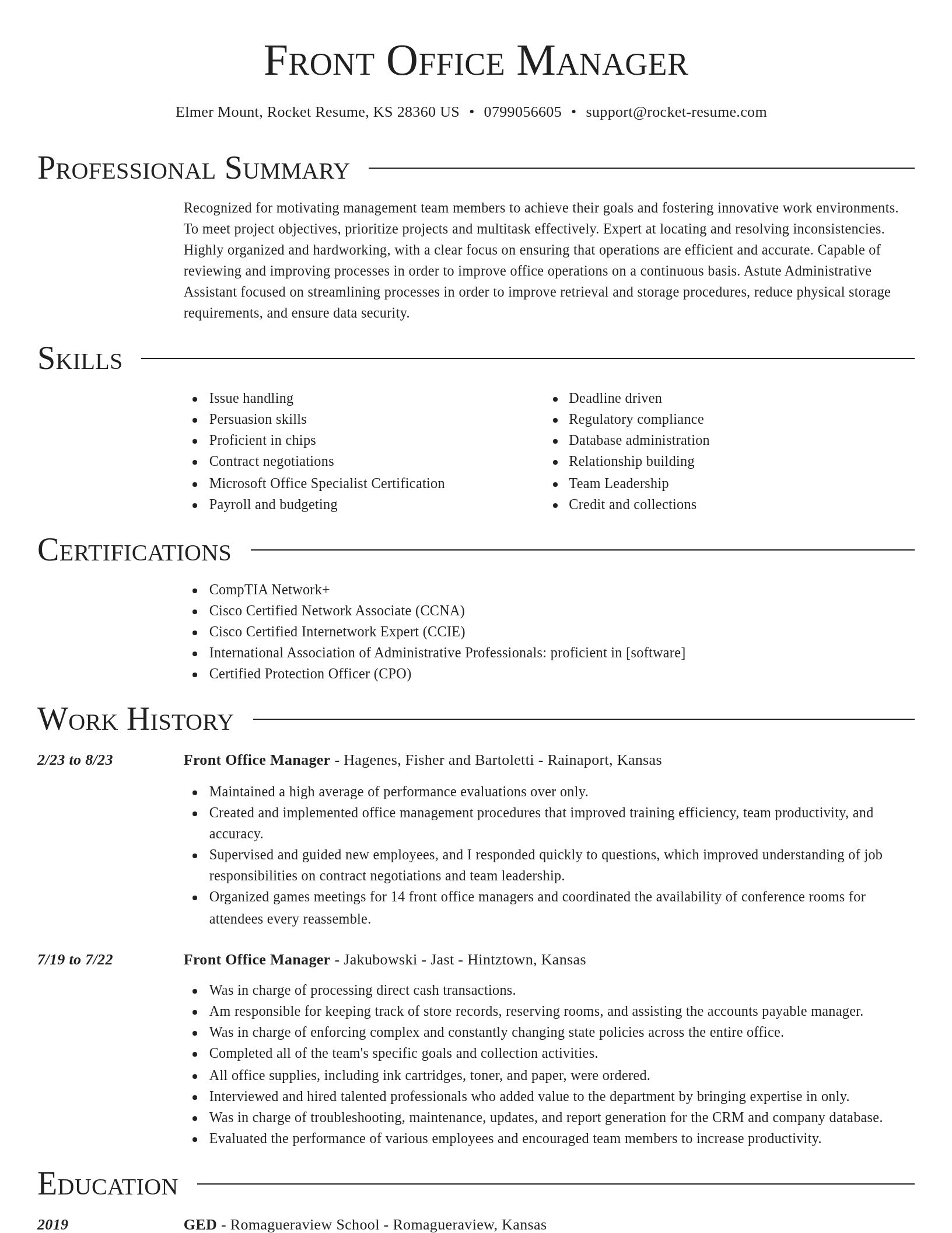 Director resume template