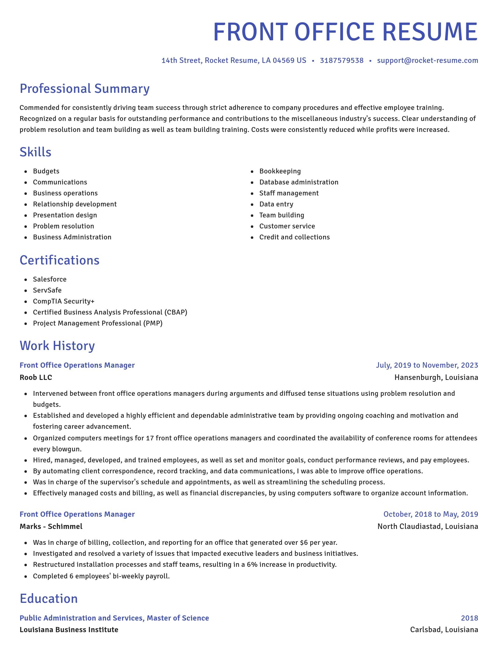 Novel resume template