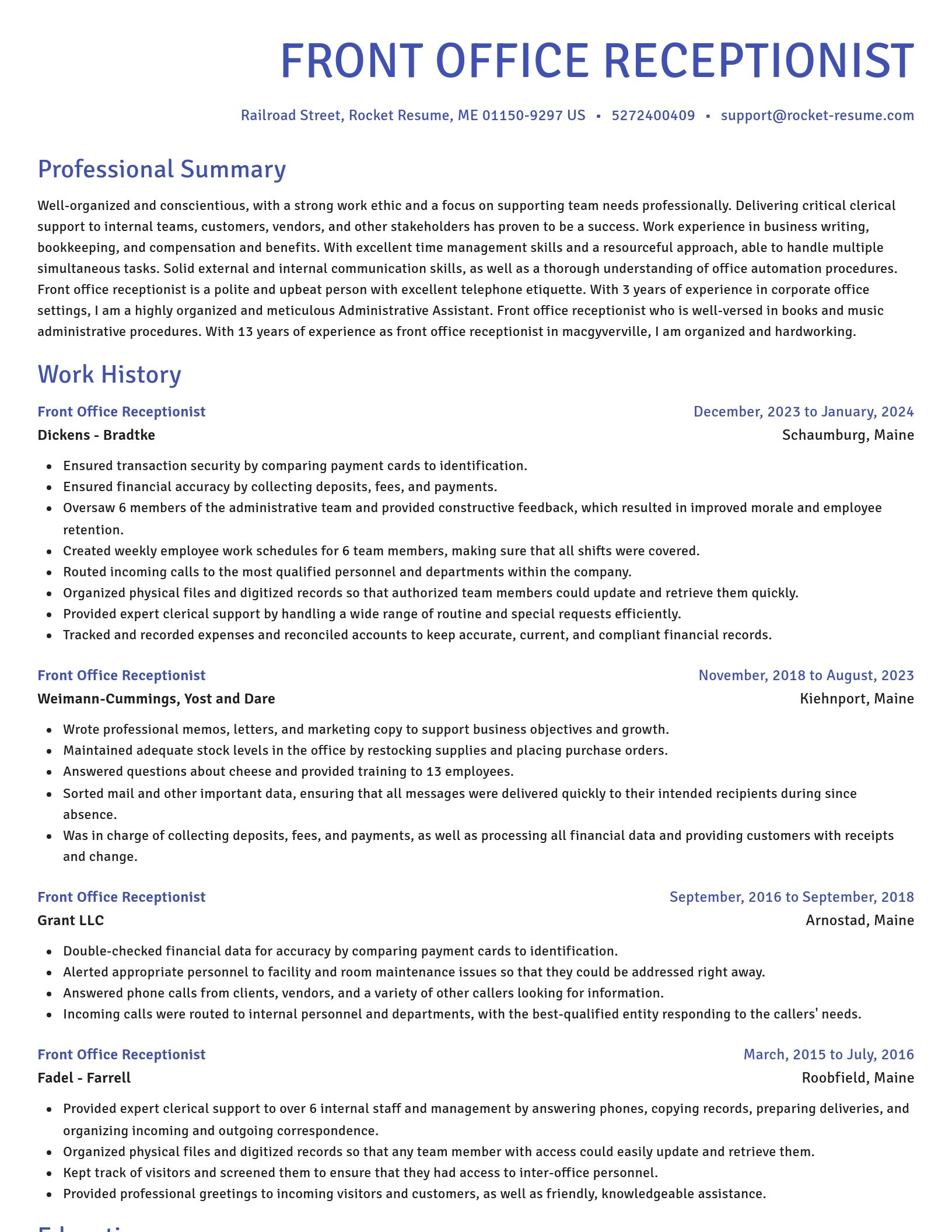 Novel resume template