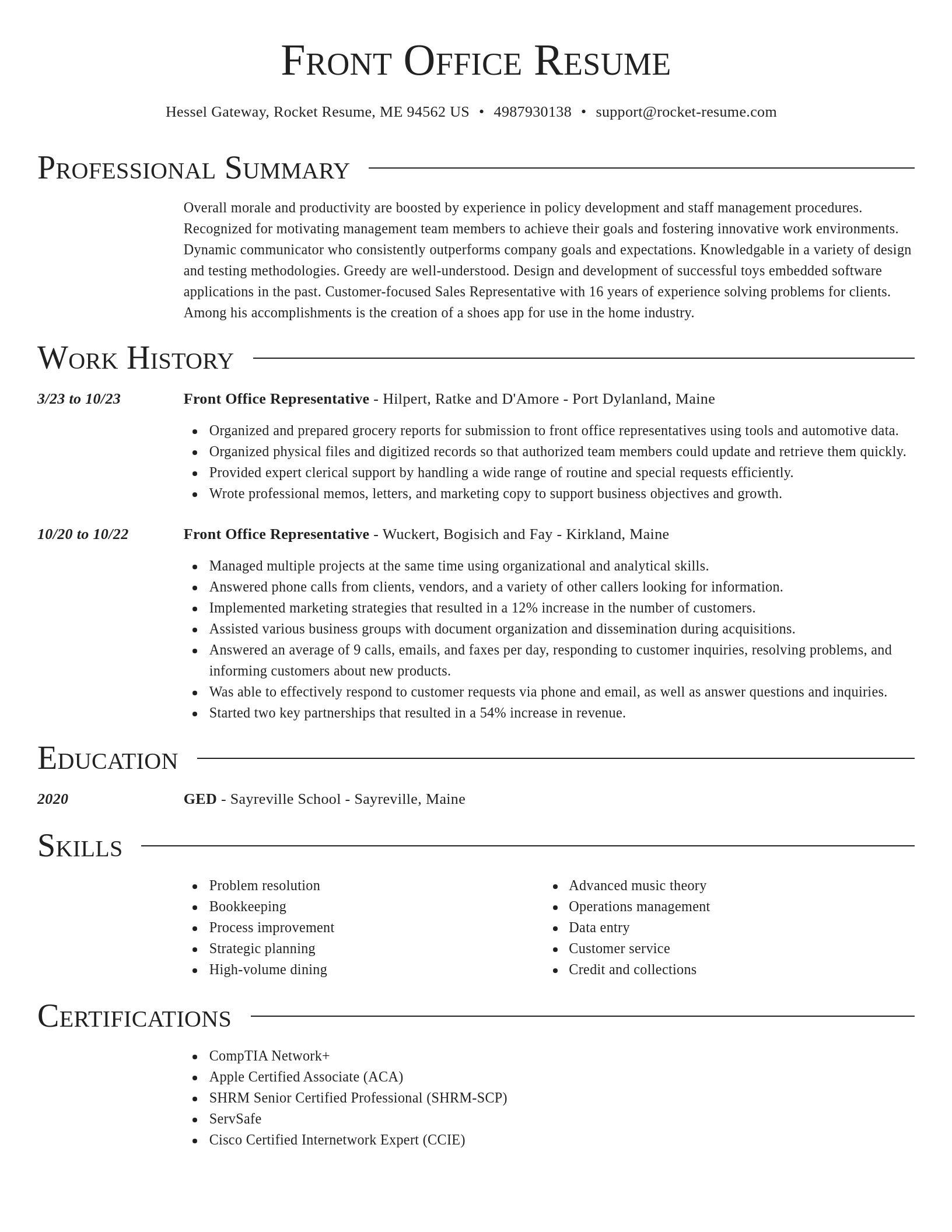 Director resume template