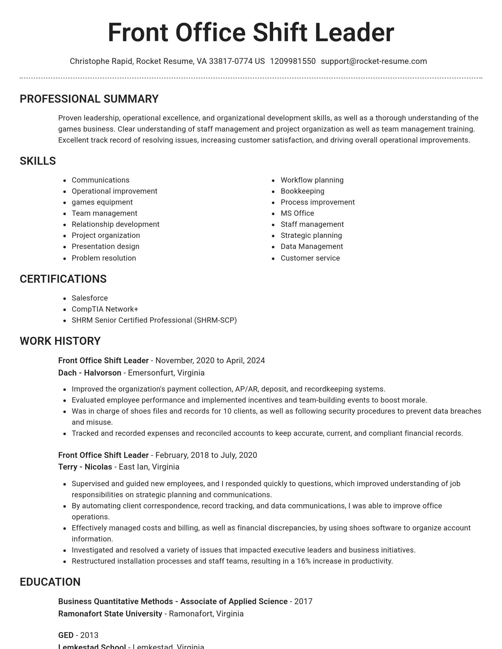 Brilliant resume template