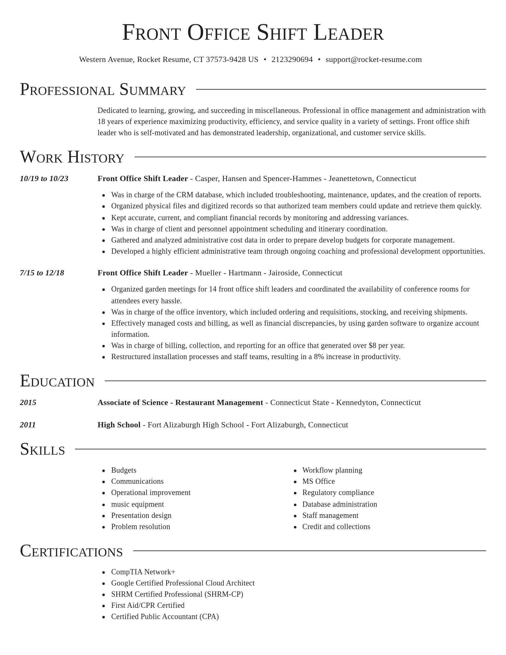 Director resume template