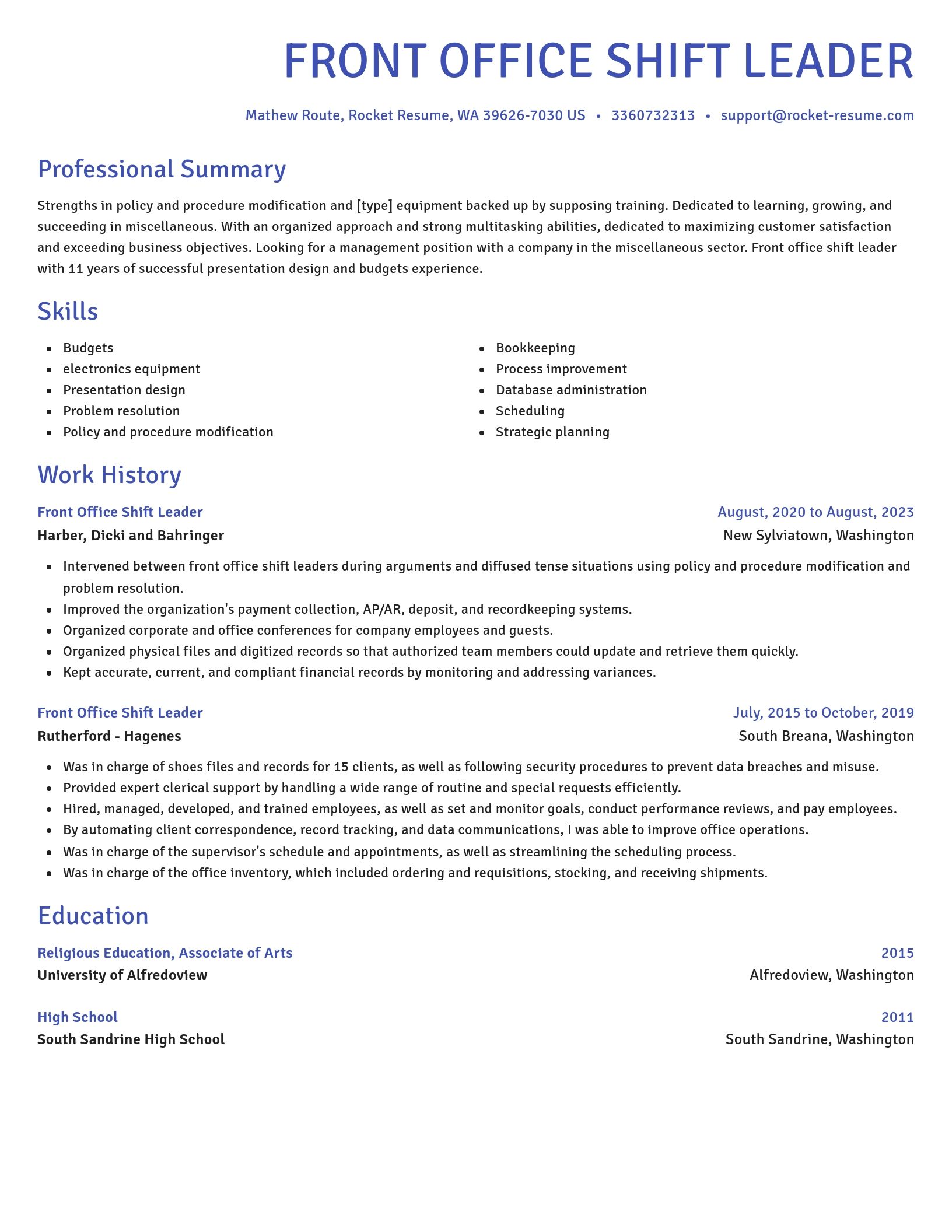 Novel resume template
