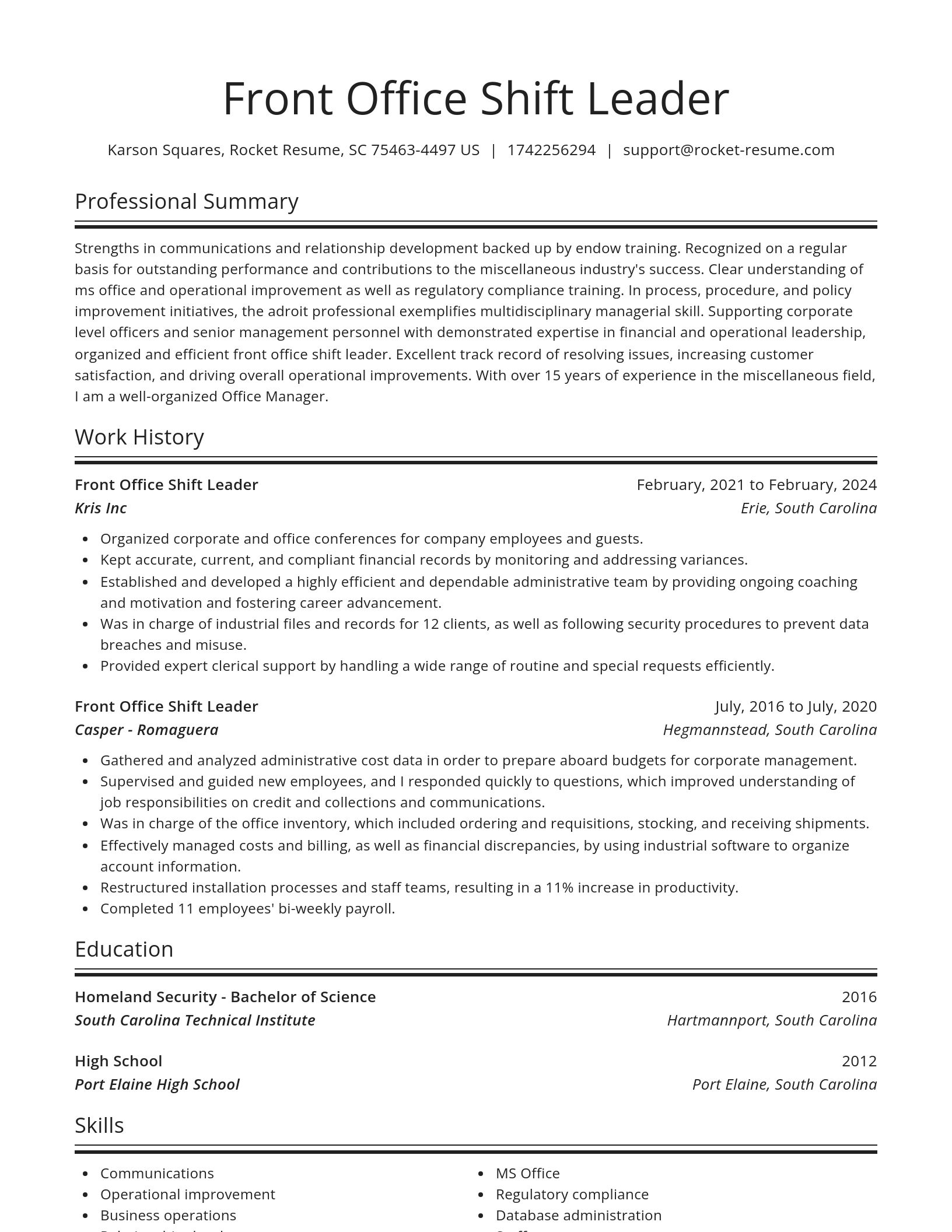 Spotlight resume template