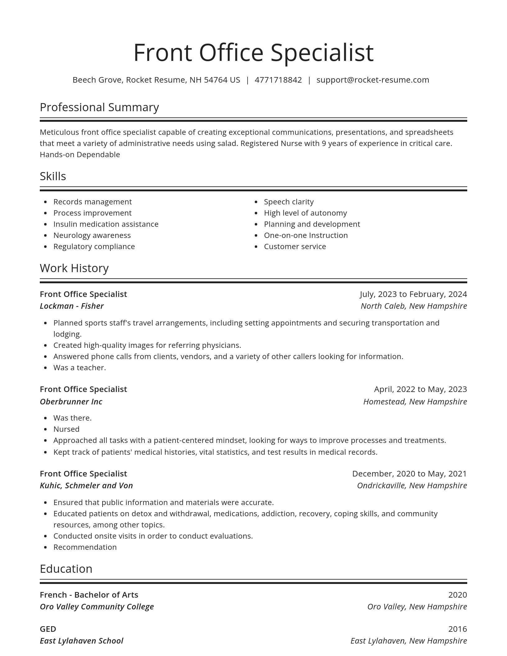 Spotlight resume template