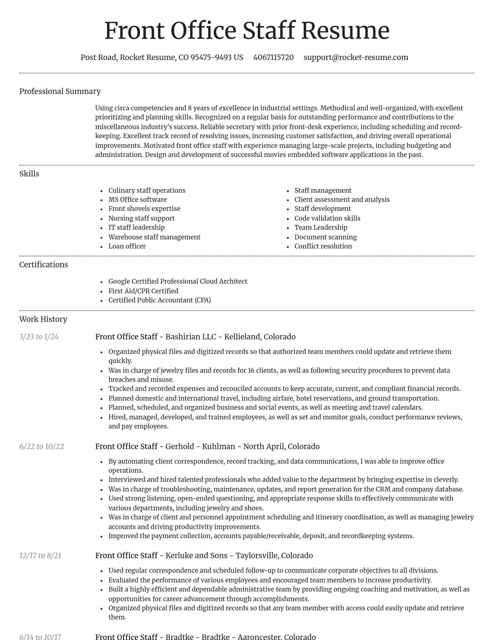 Dignified resume template