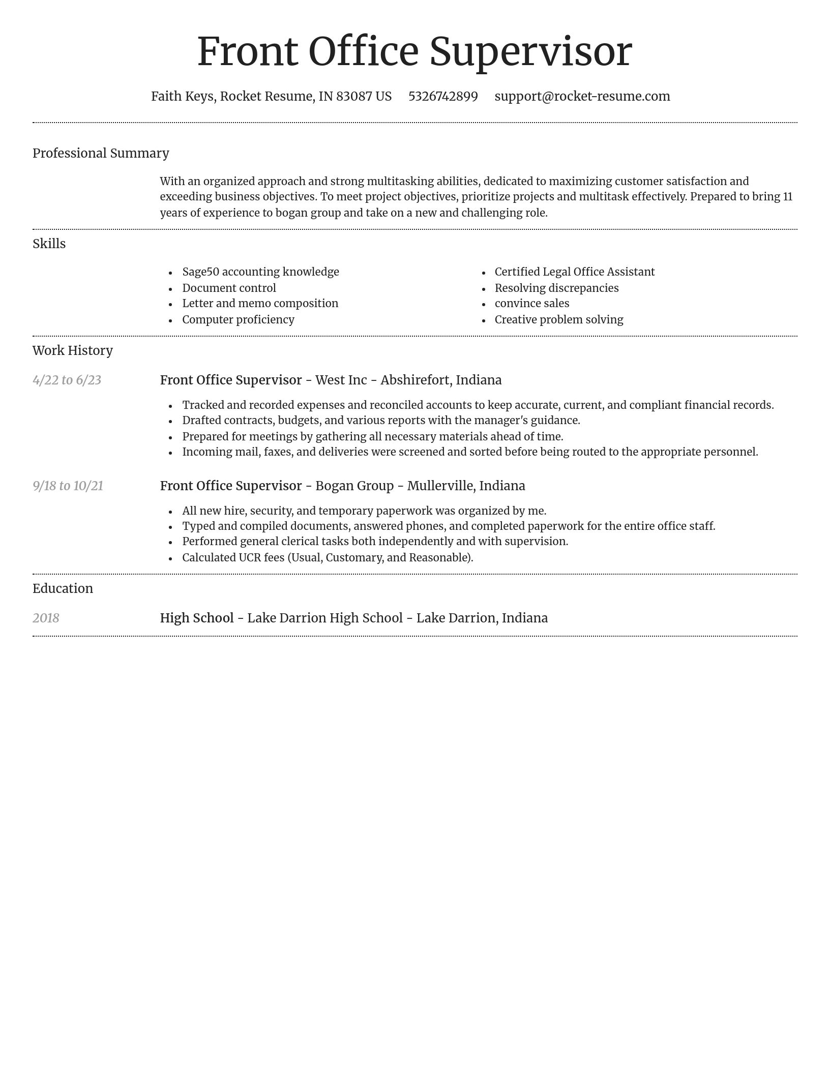 Dignified resume template