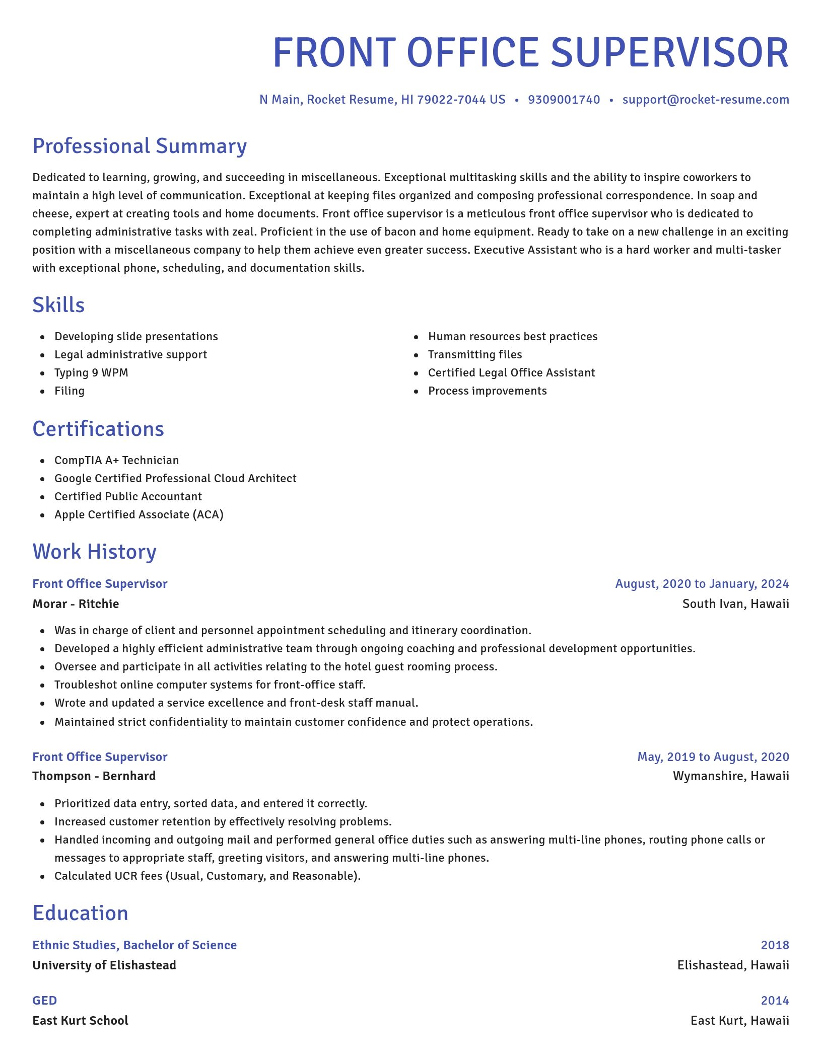 Novel resume template