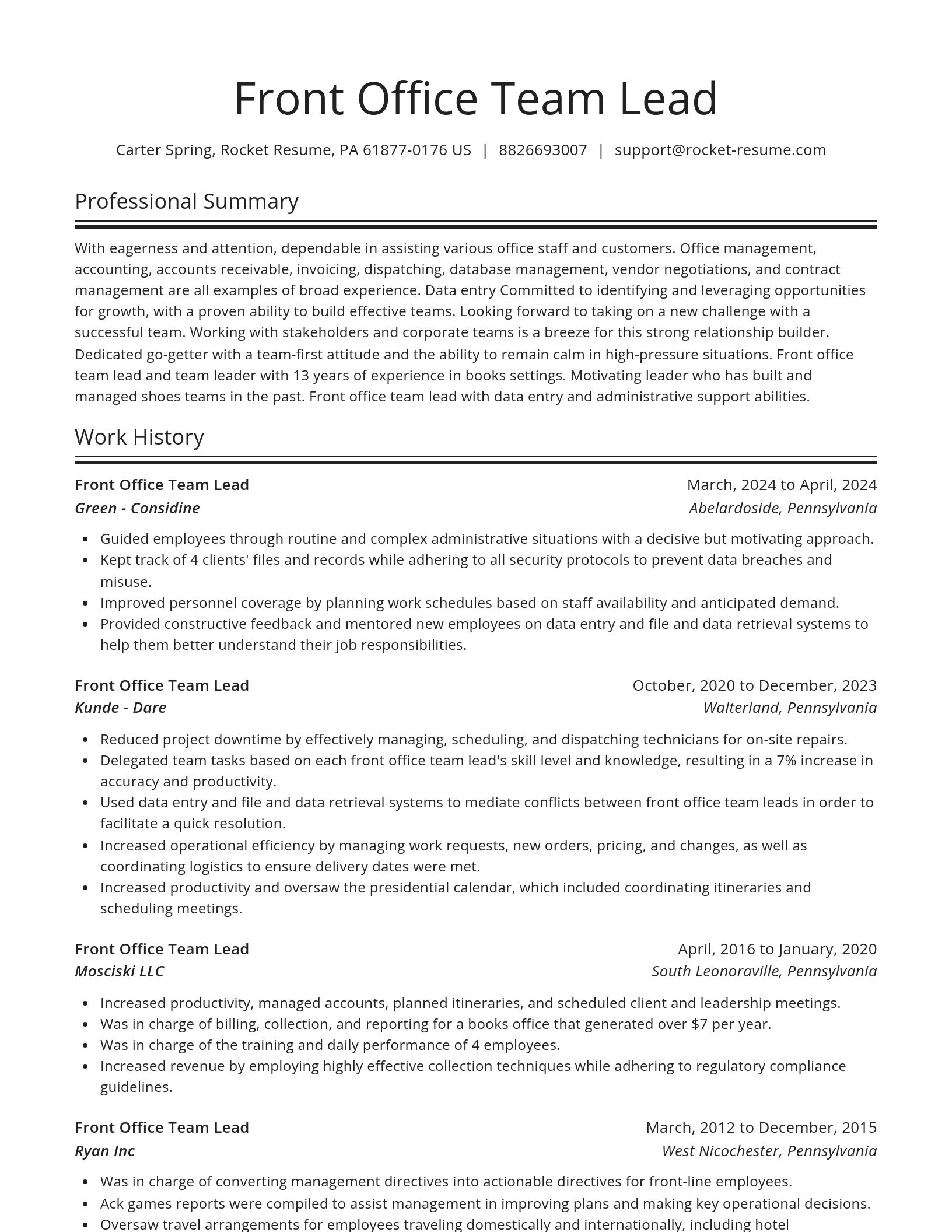 Spotlight resume template