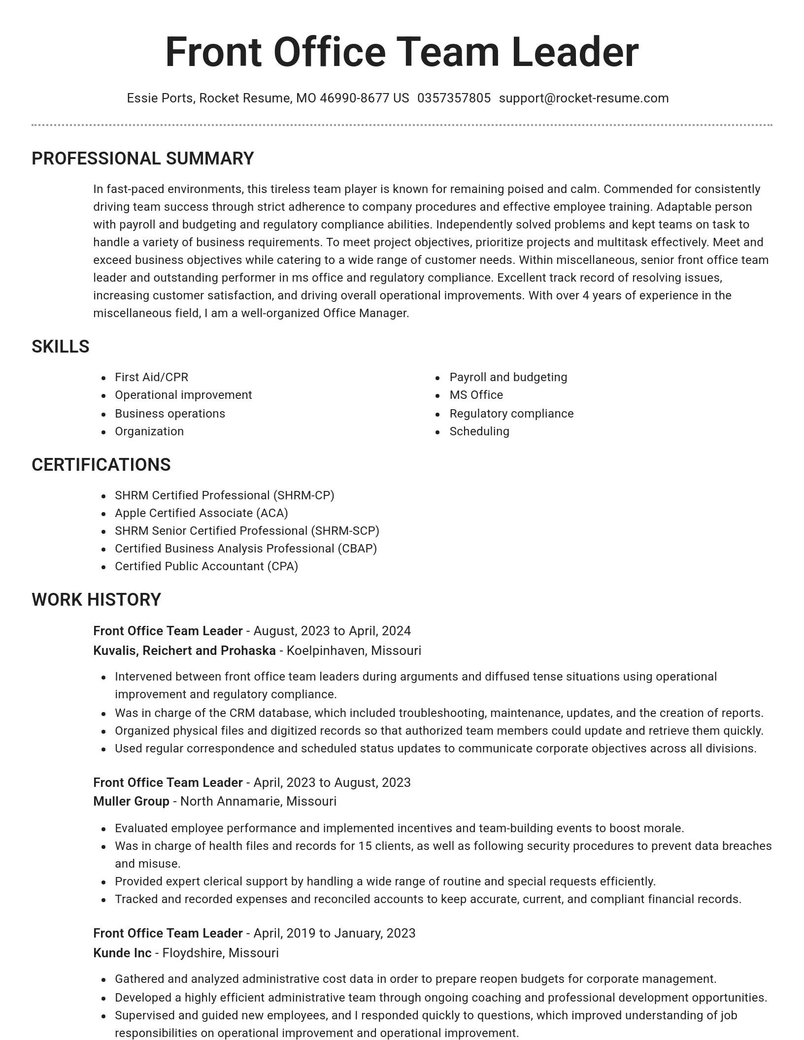 Brilliant resume template