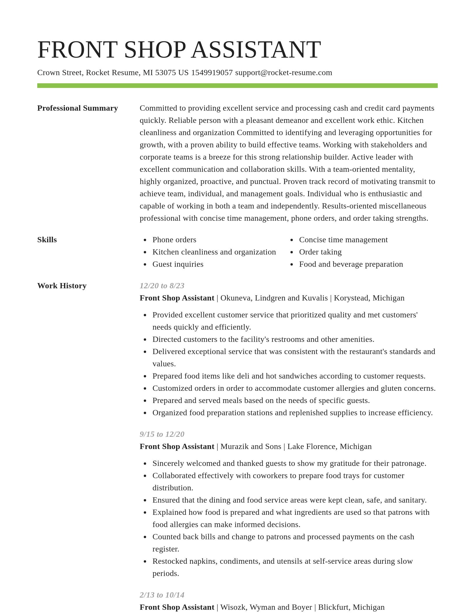Smart resume template