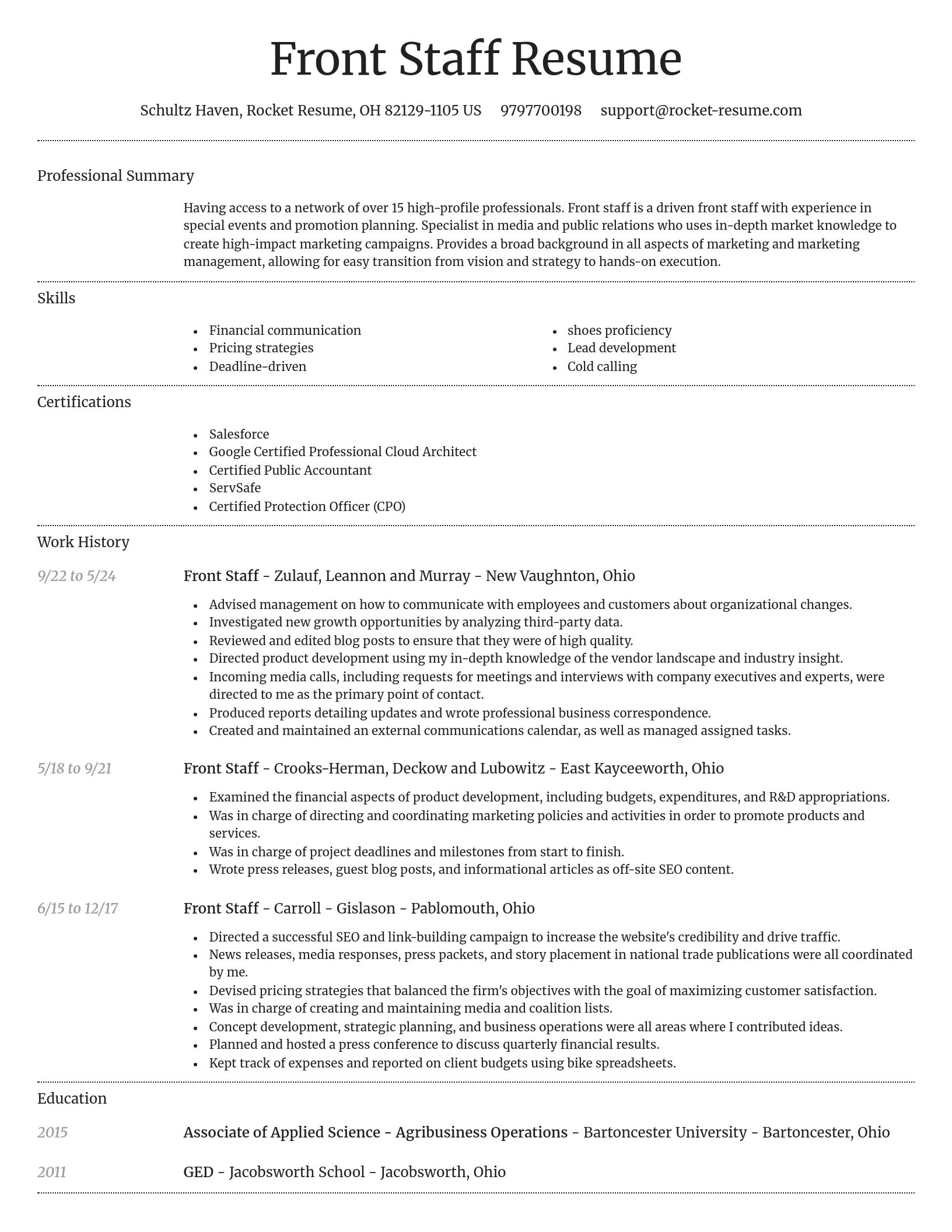 Dignified resume template