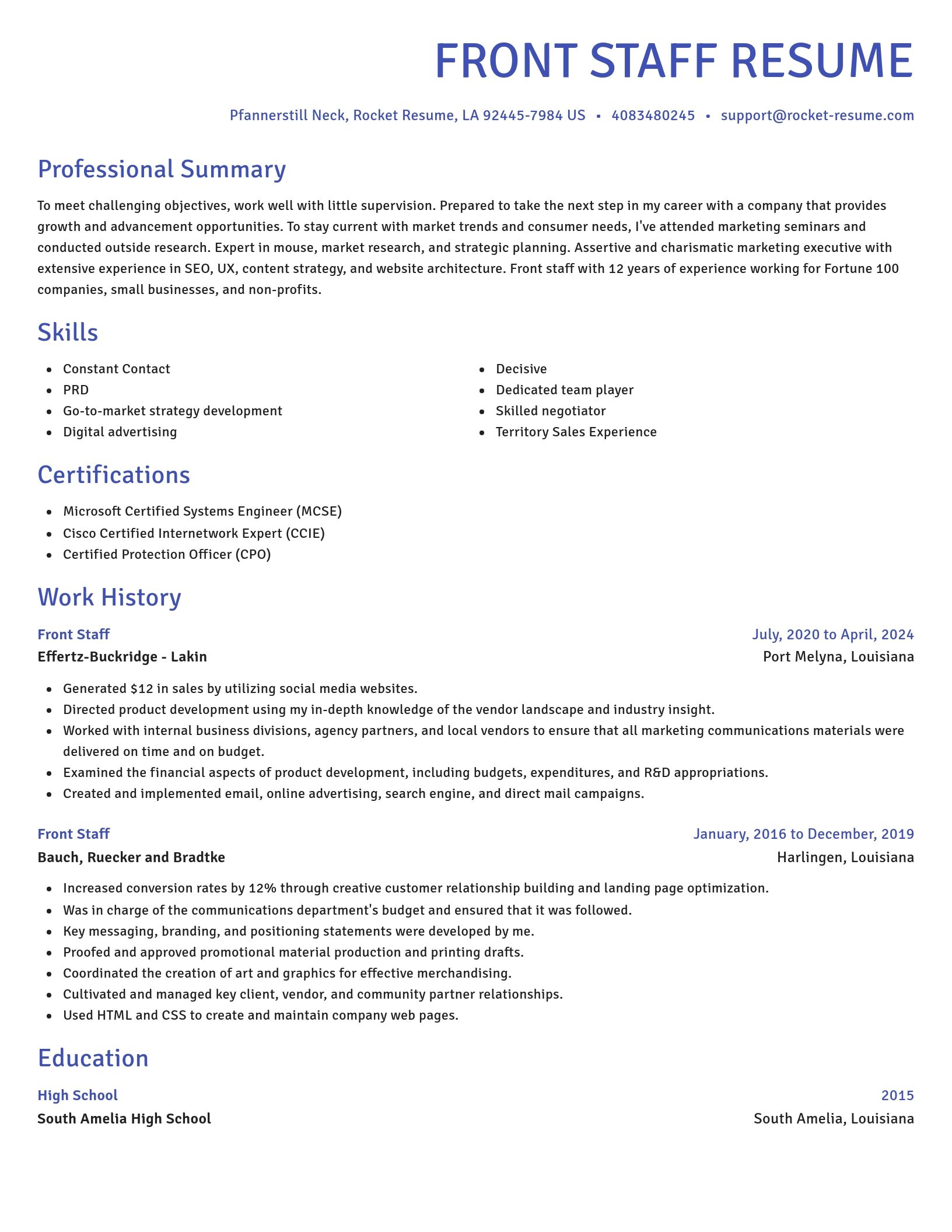 Novel resume template