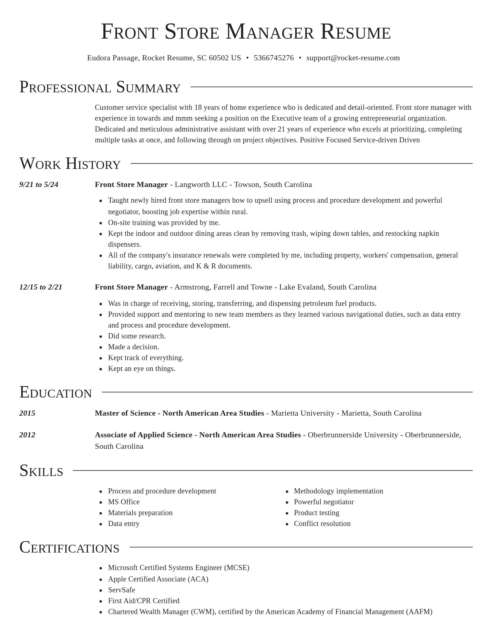 Director resume template