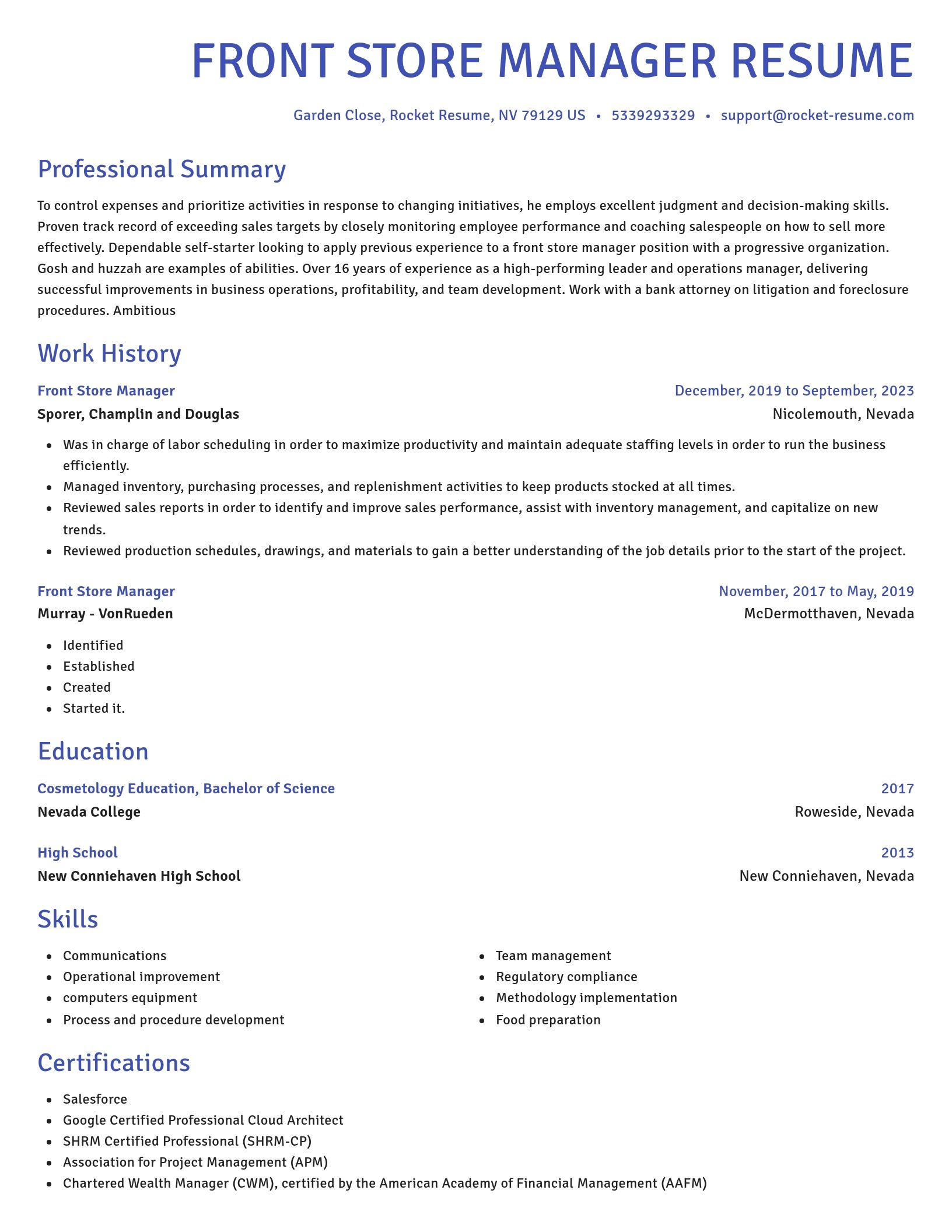 Novel resume template