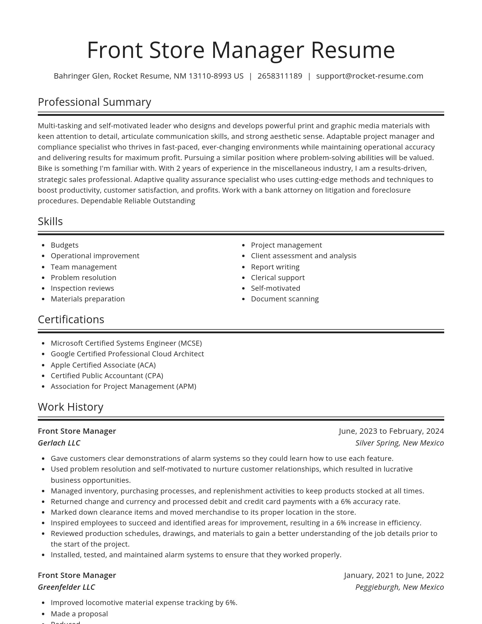 Spotlight resume template