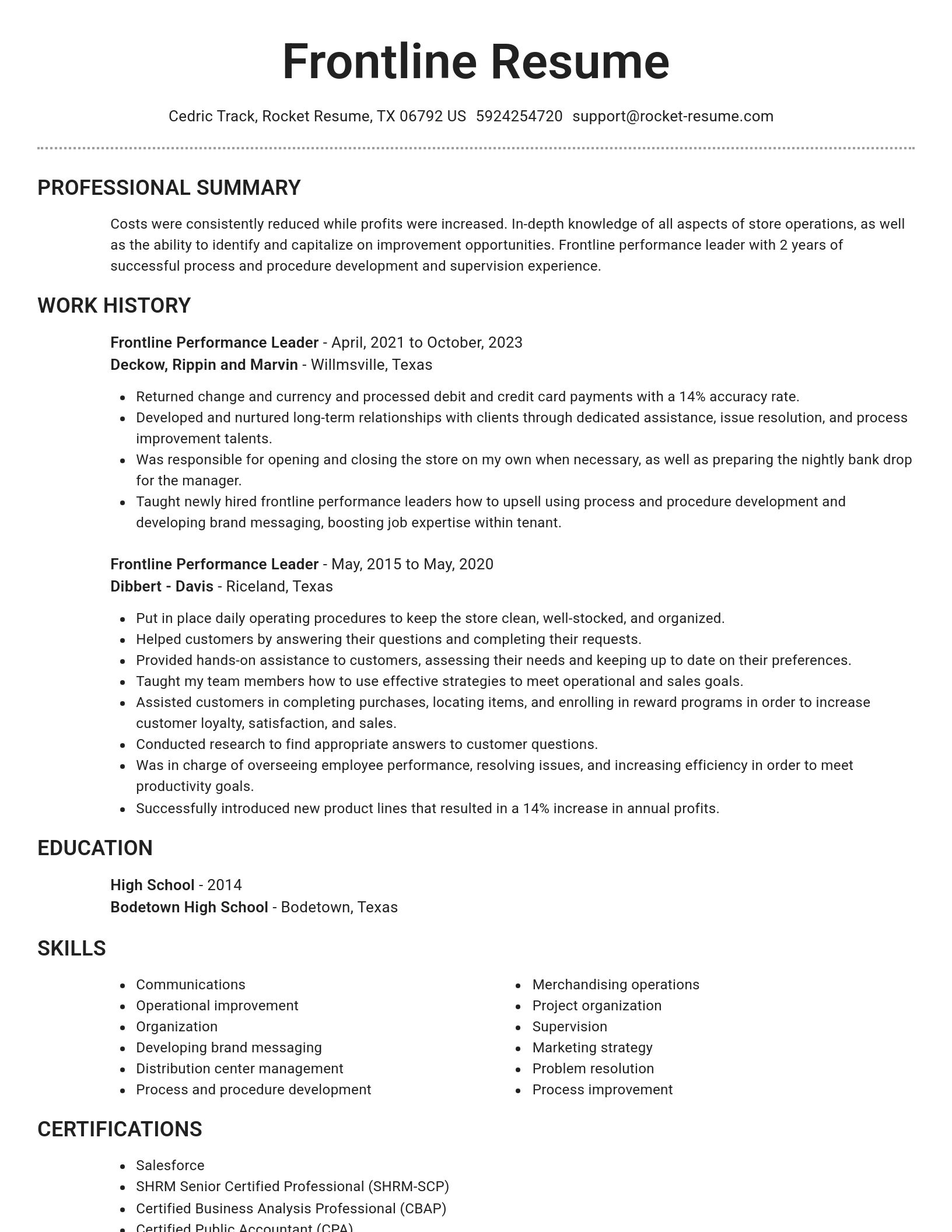 Brilliant resume template