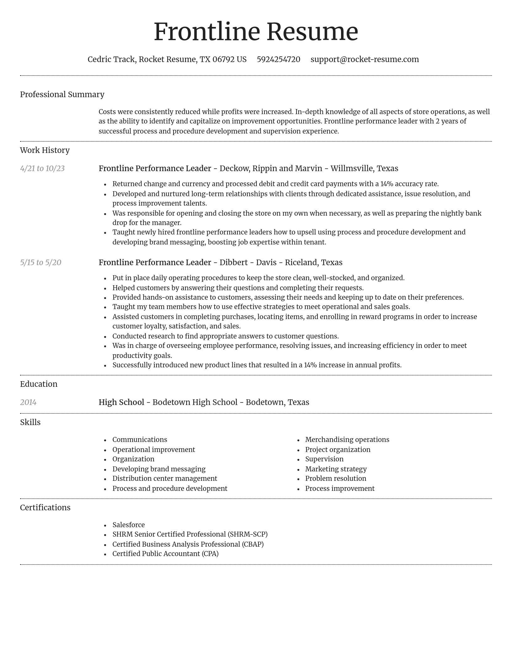 Dignified resume template