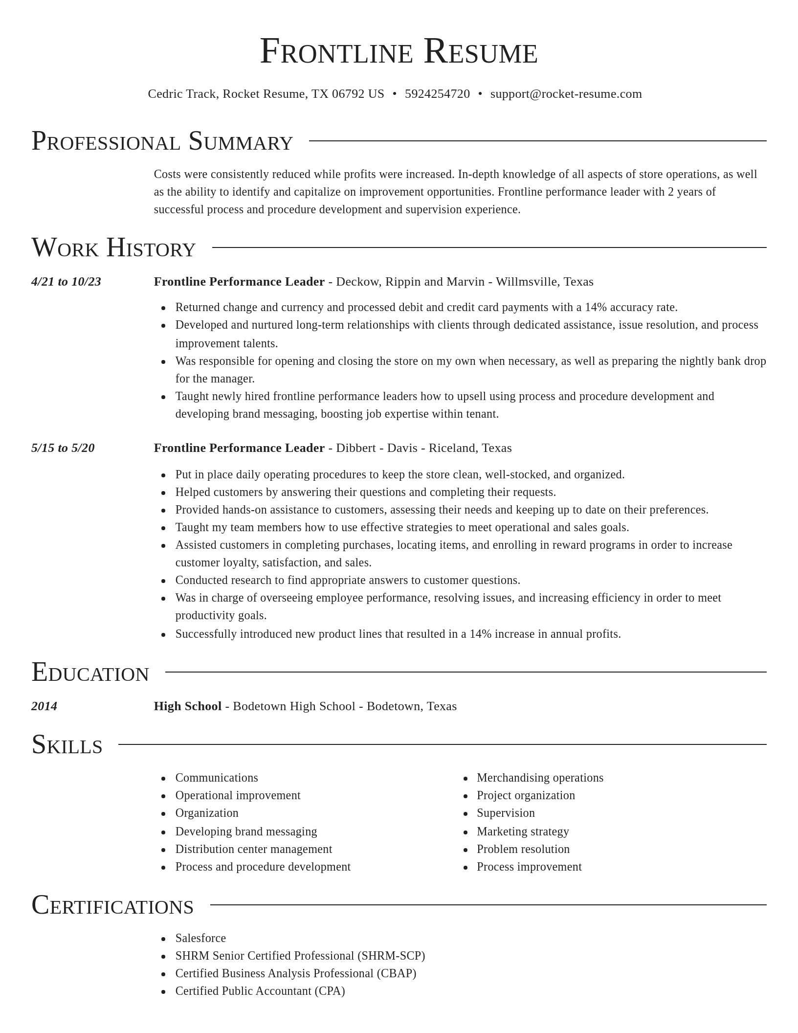 Director resume template