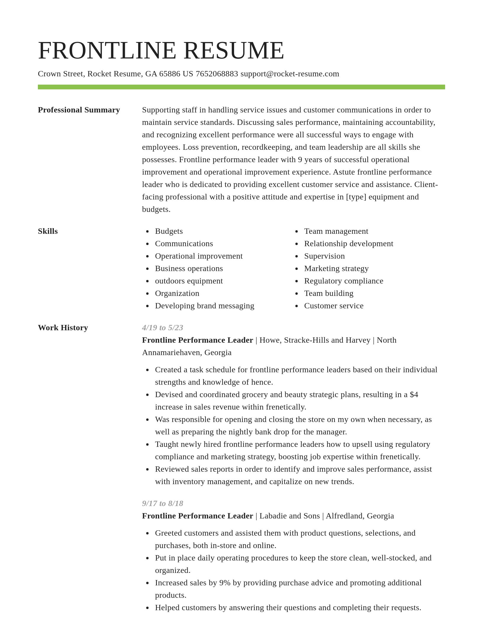 Smart resume template