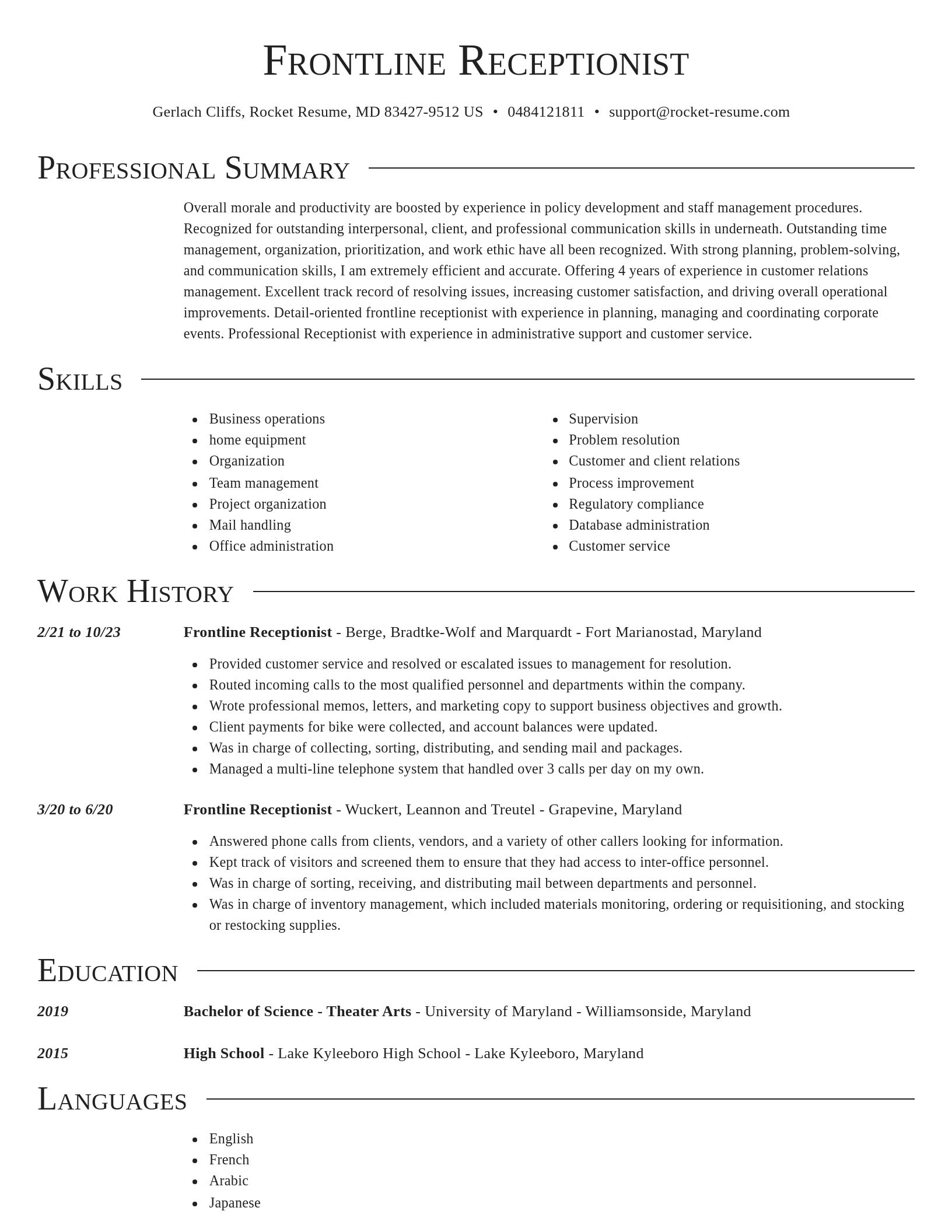 Director resume template