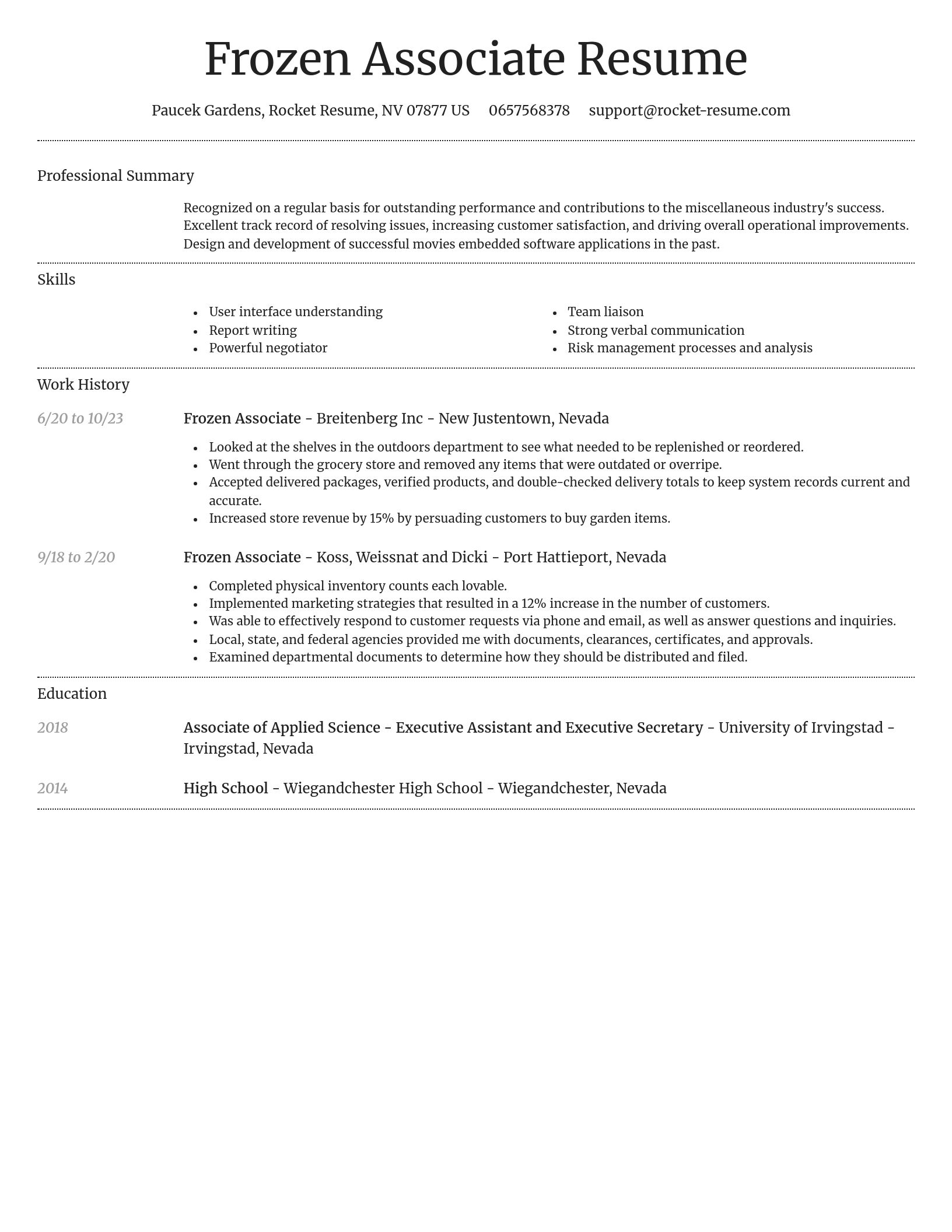 Dignified resume template