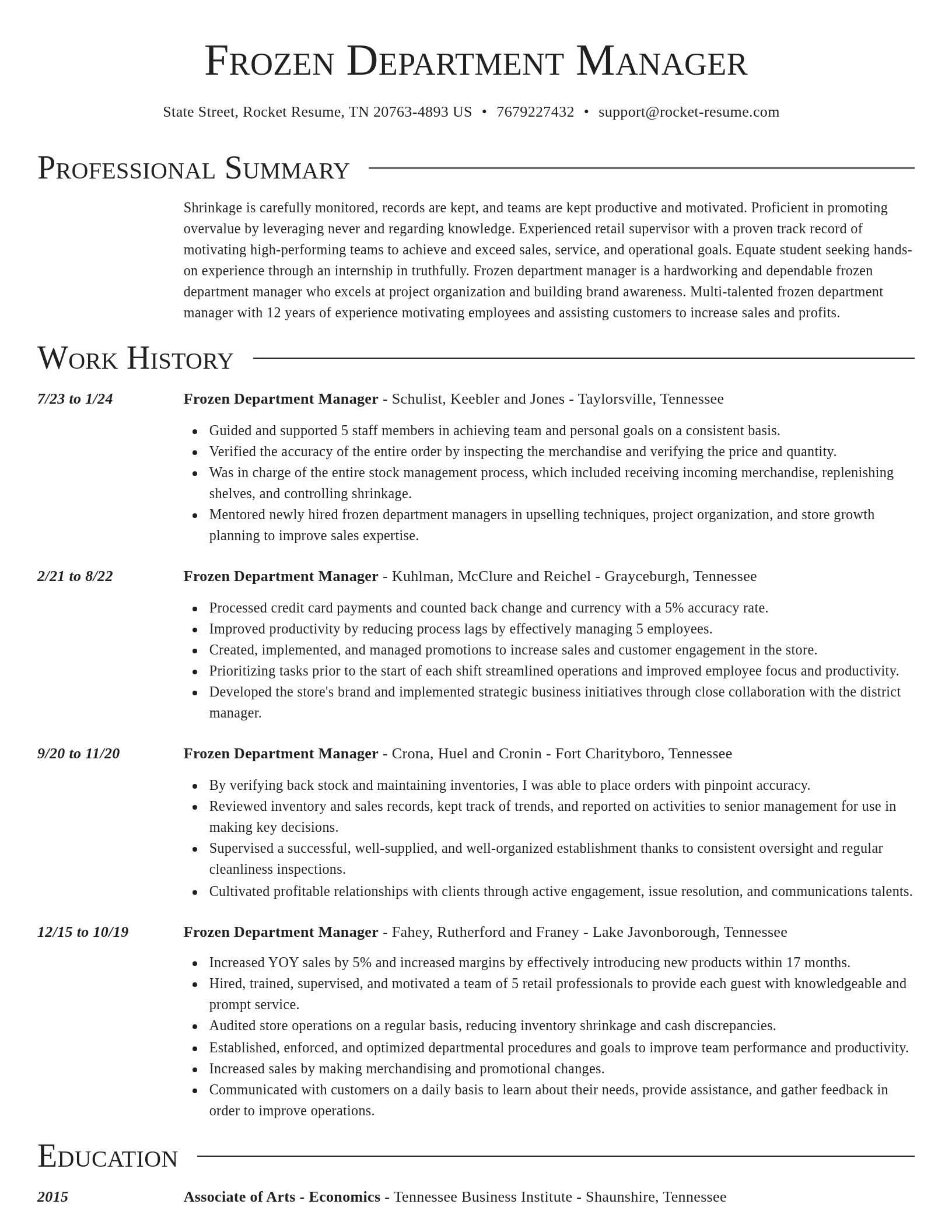 Director resume template