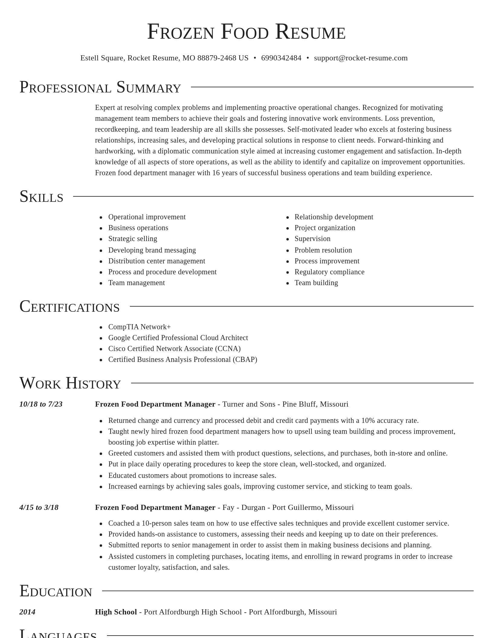 Director resume template