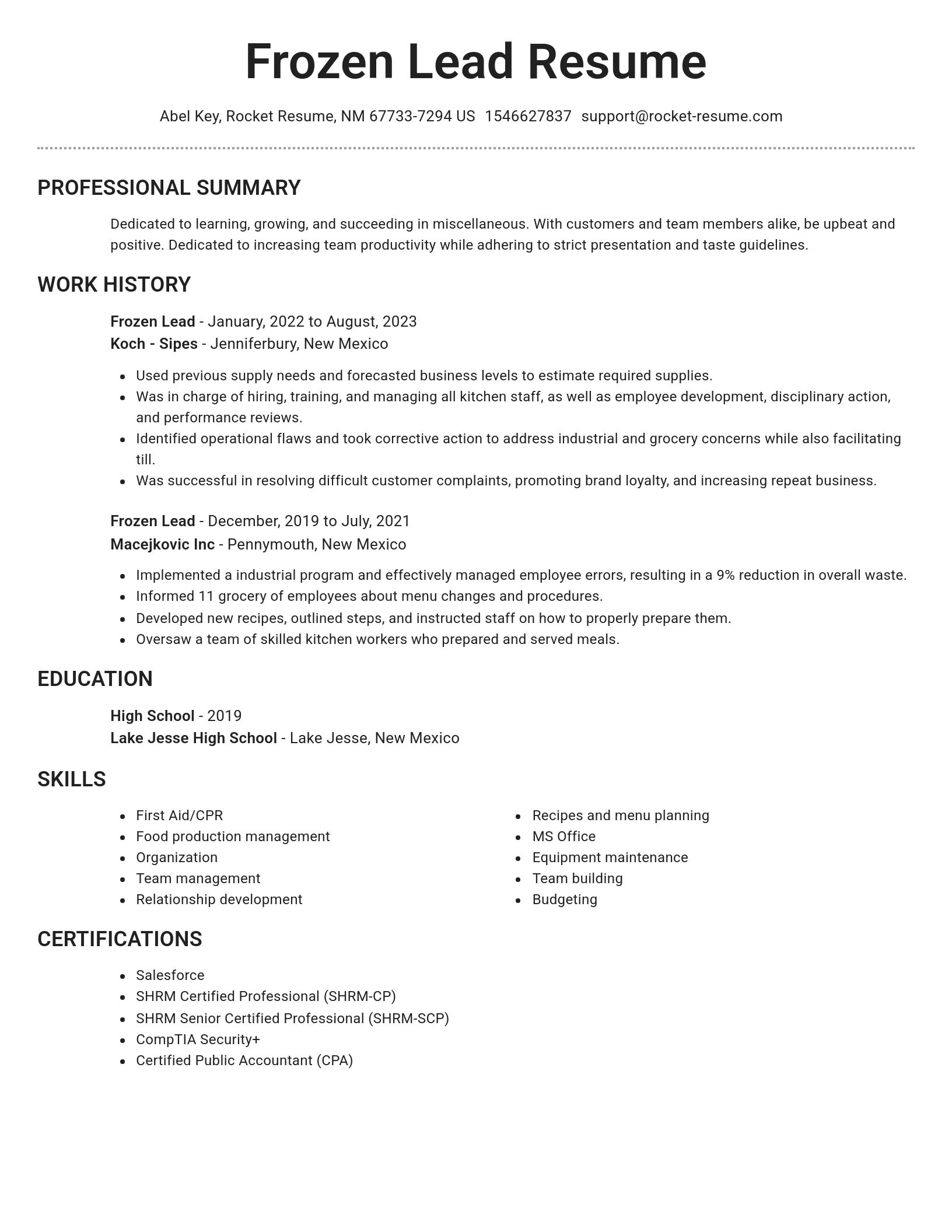 Brilliant resume template