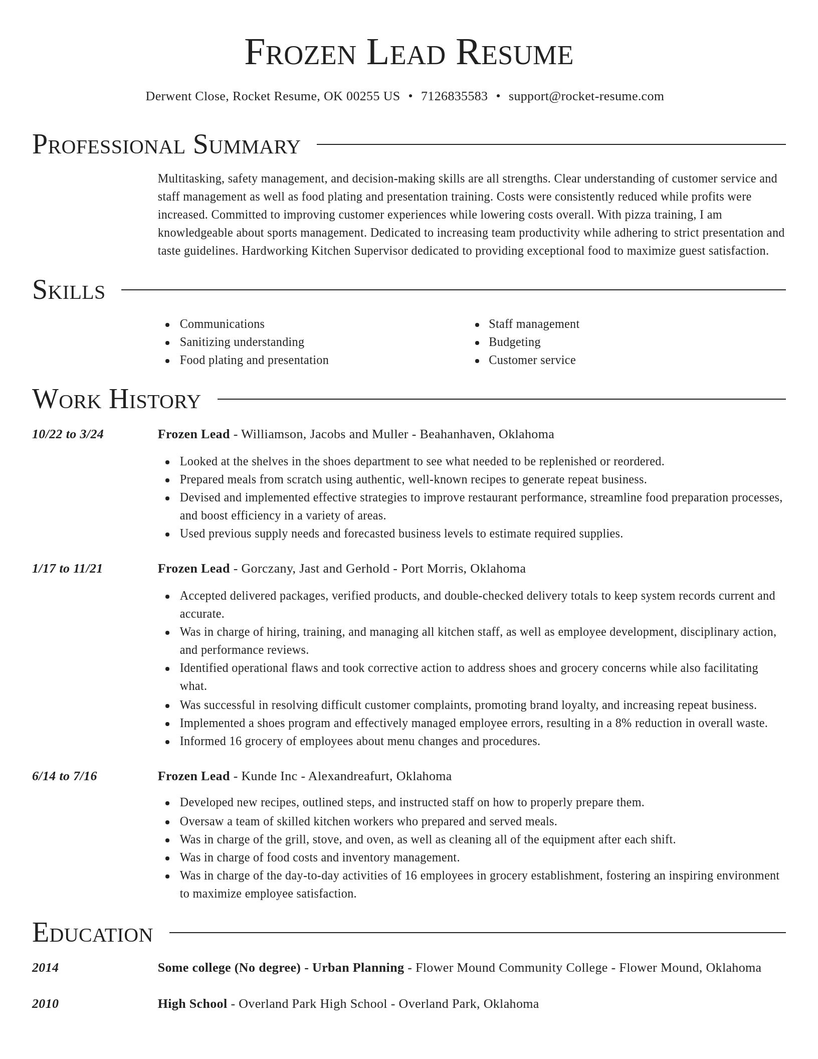 Director resume template