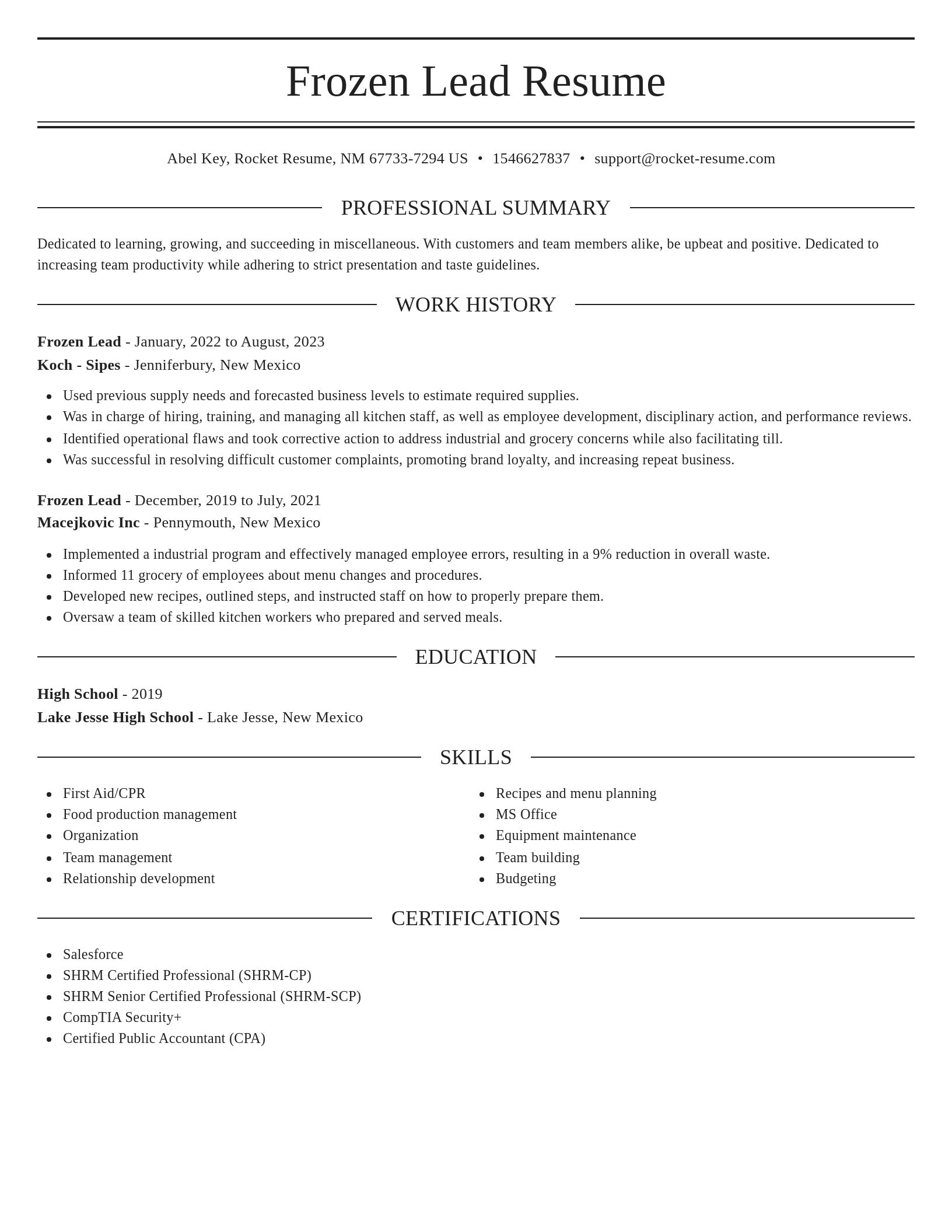 Elegant resume template