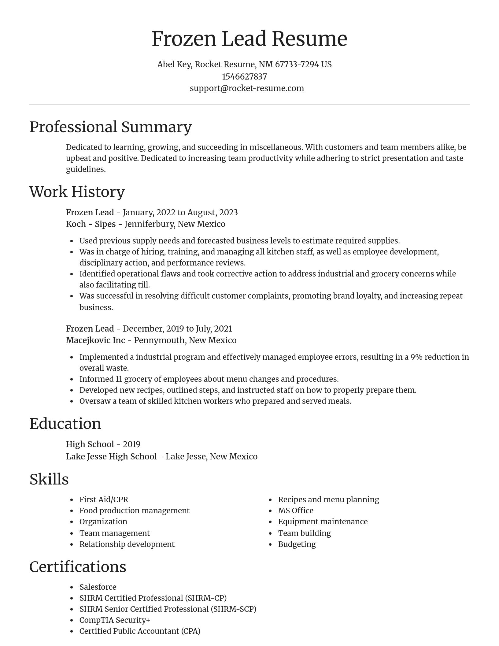 Focal Point resume template