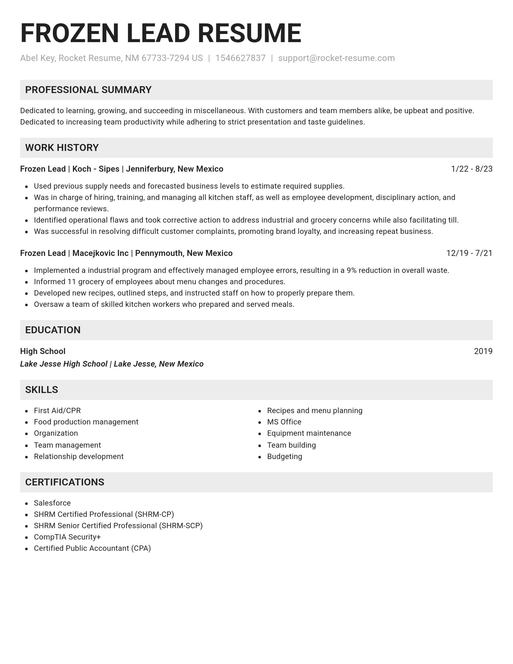 Genius resume template