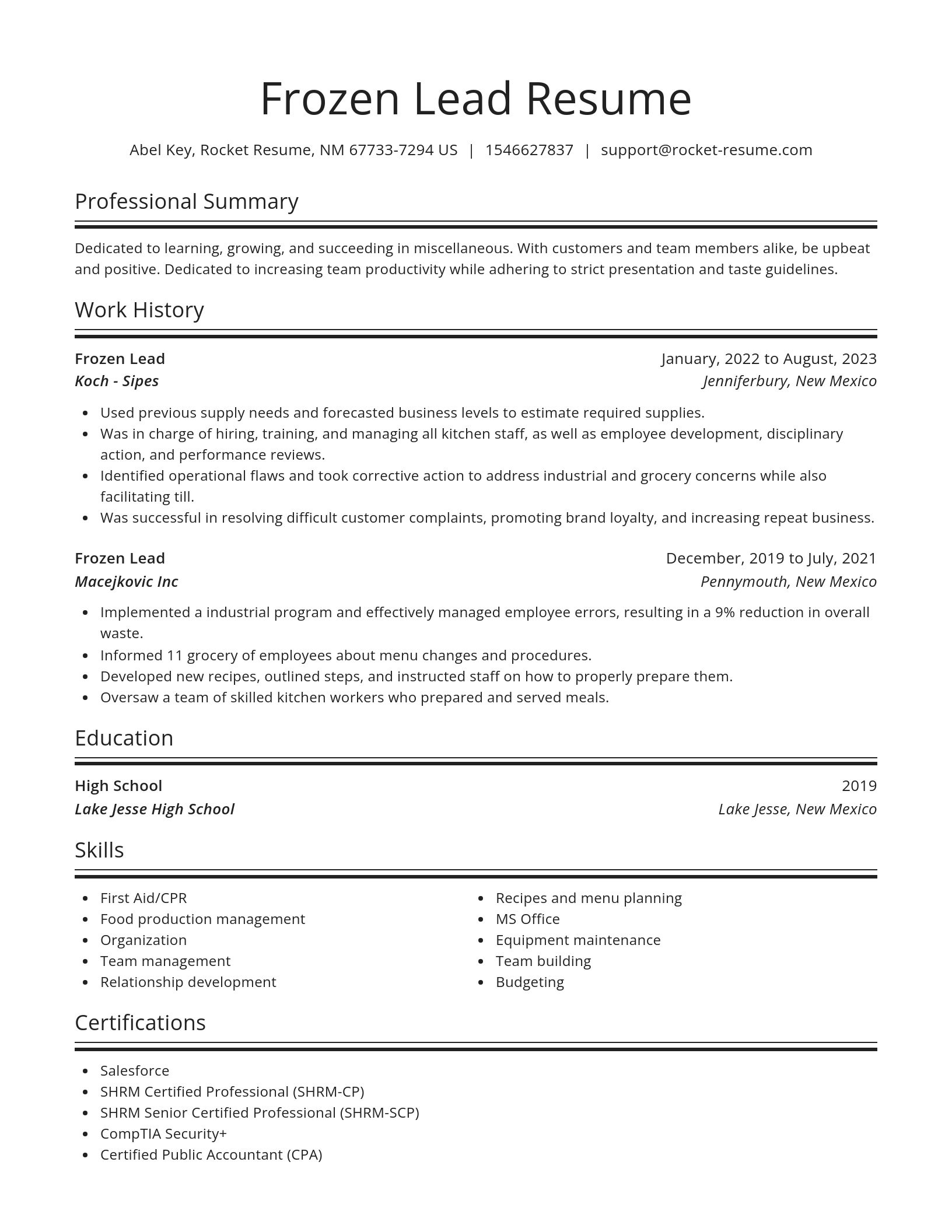 Spotlight resume template