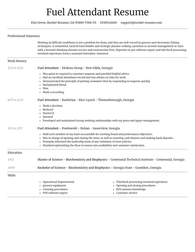 Dignified resume template