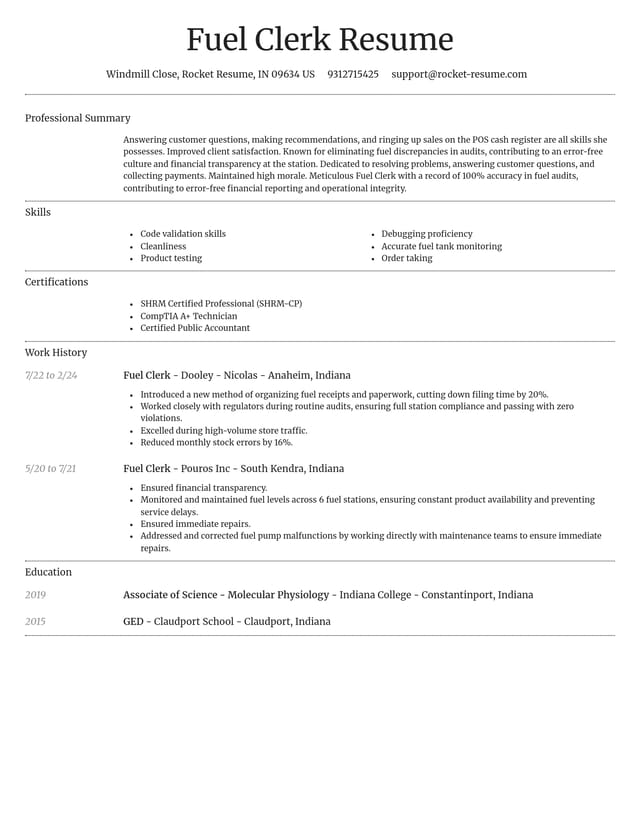 Dignified resume template