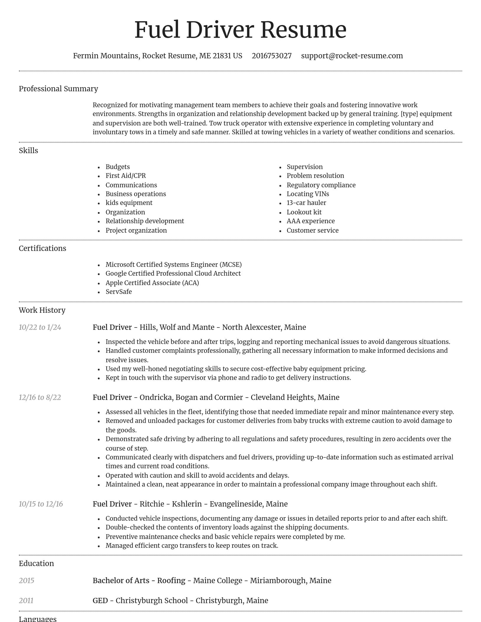 Dignified resume template