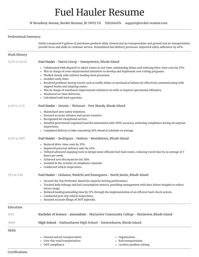 Dignified resume template