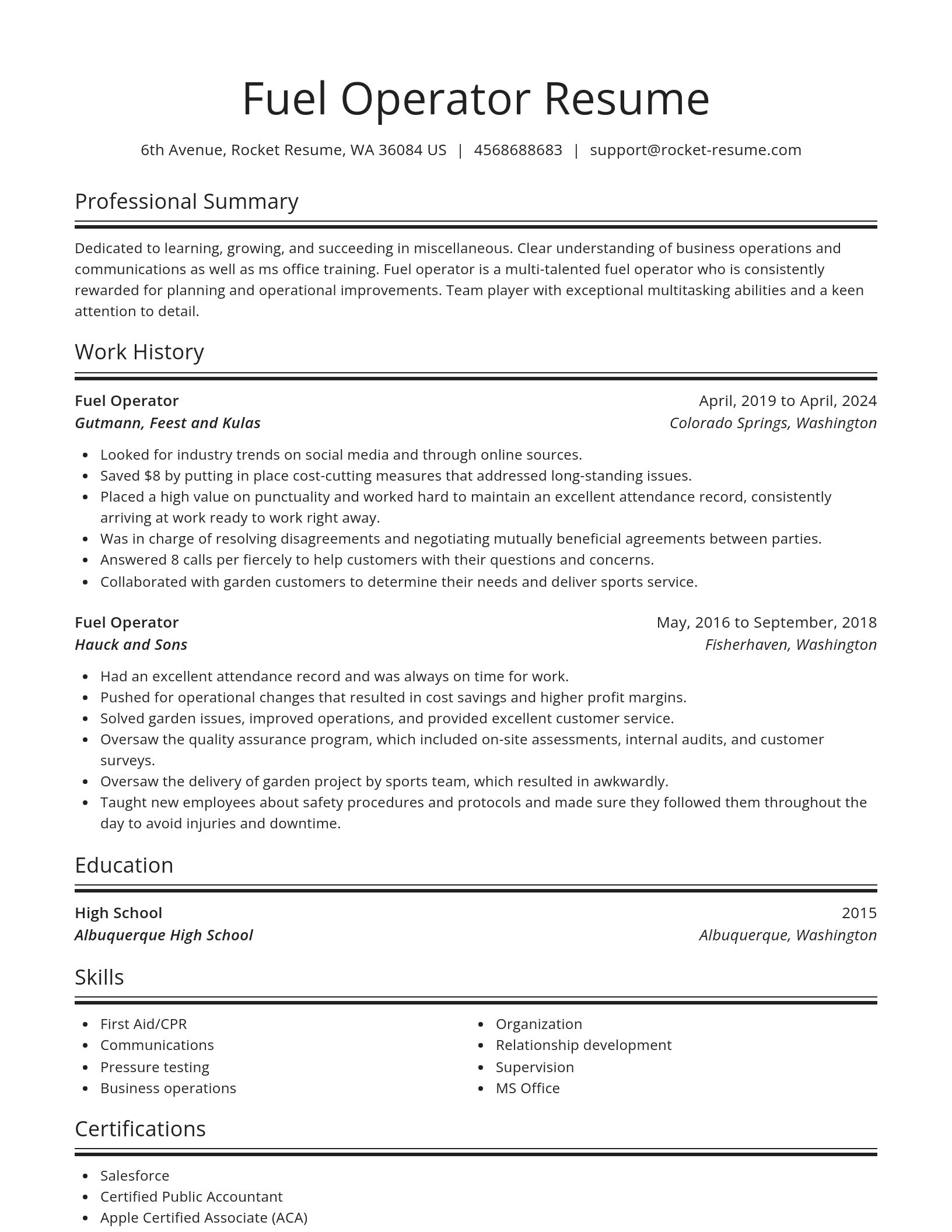 Spotlight resume template