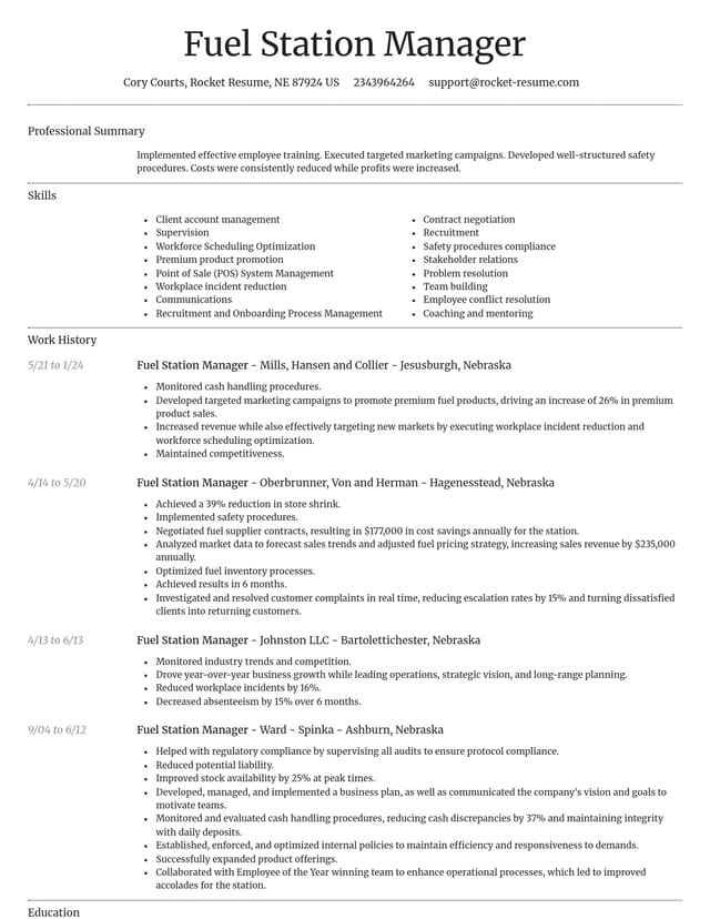 Dignified resume template