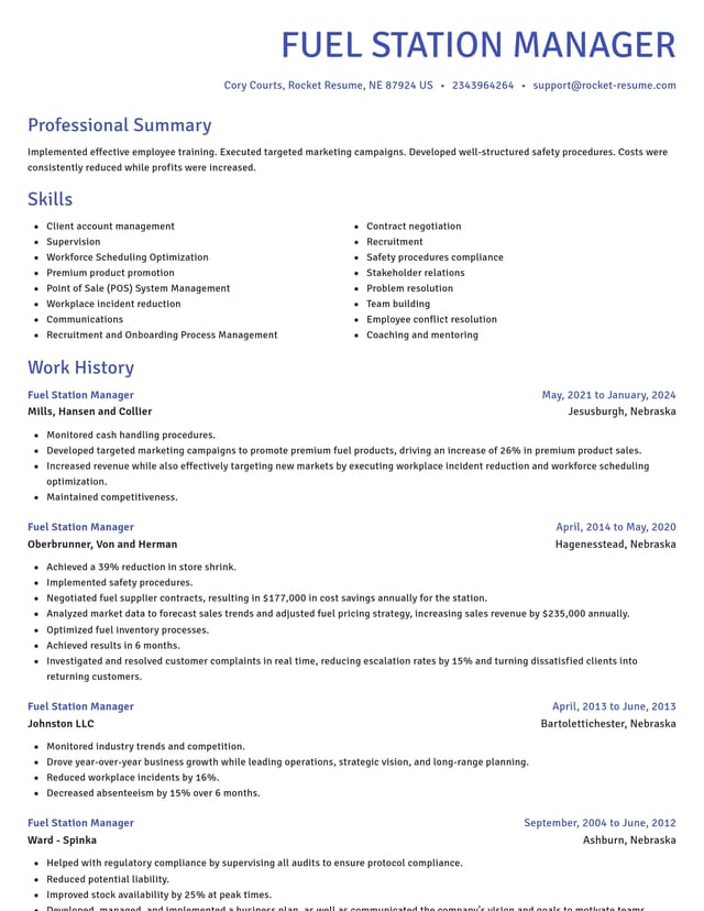 Novel resume template