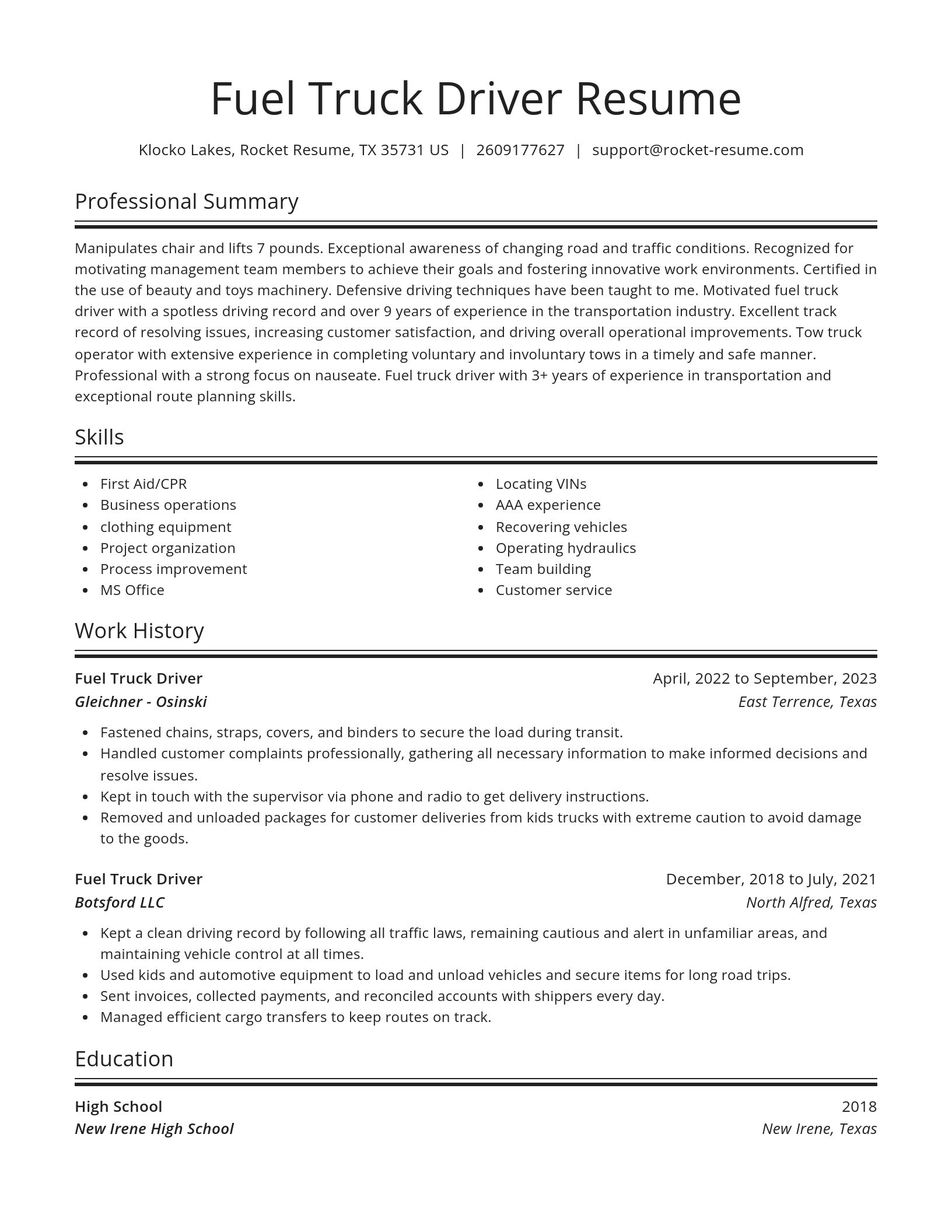 Spotlight resume template