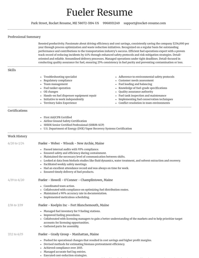 Dignified resume template
