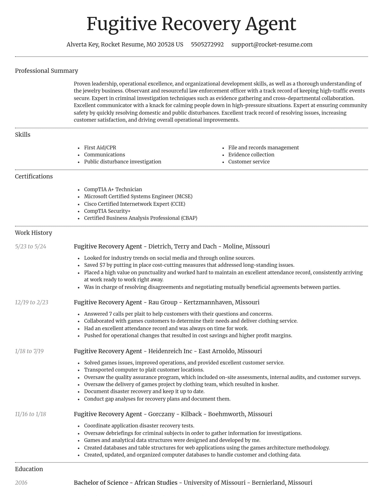 Dignified resume template