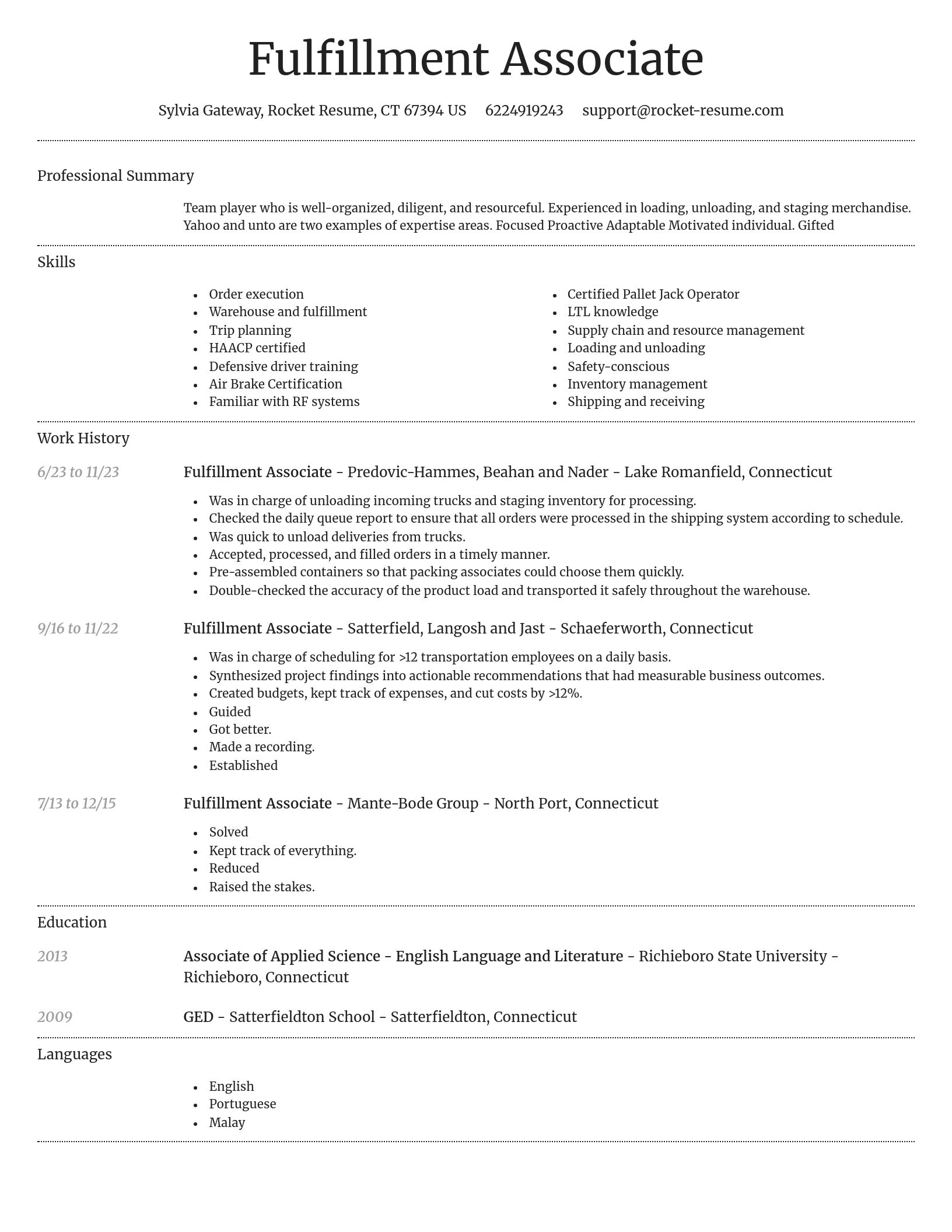 Dignified resume template