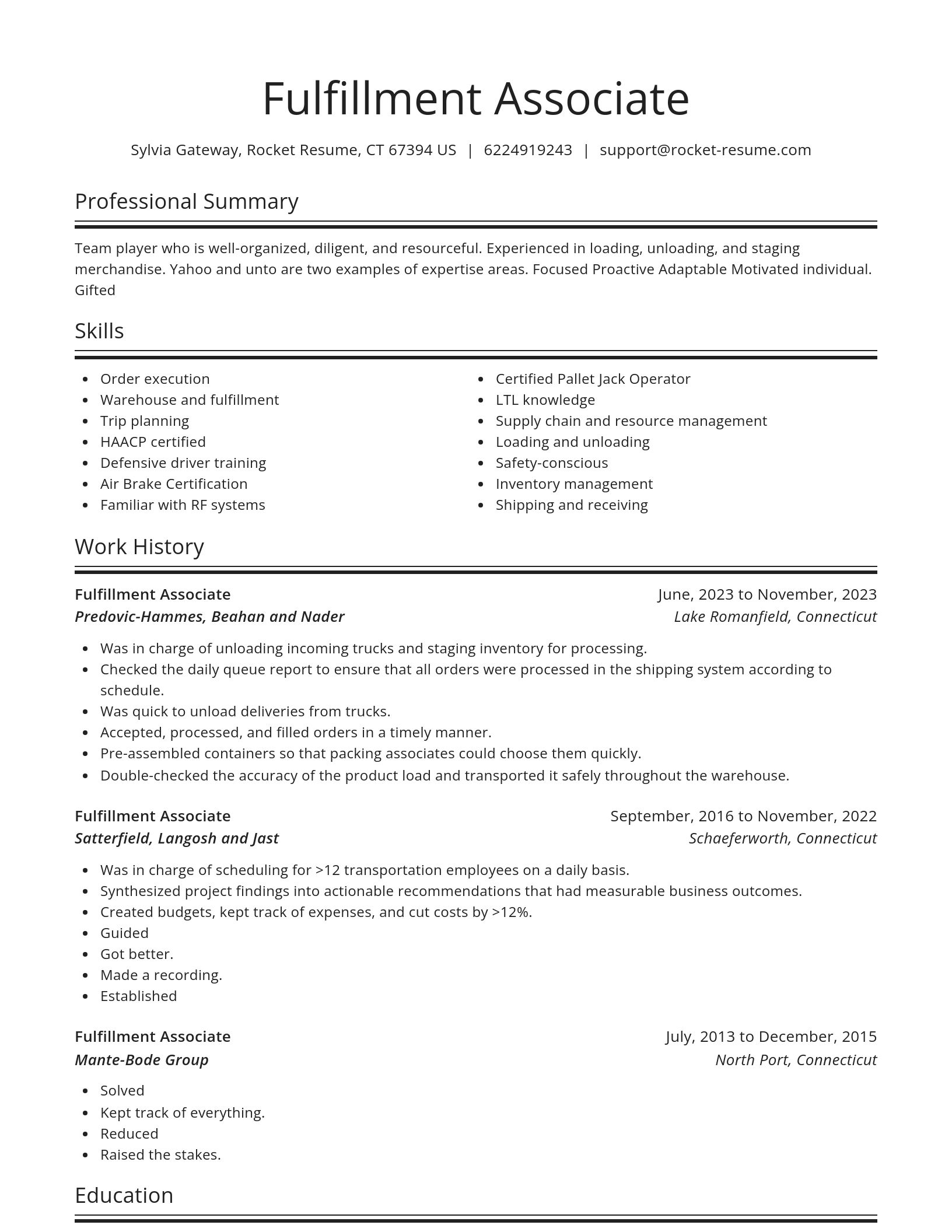 Spotlight resume template