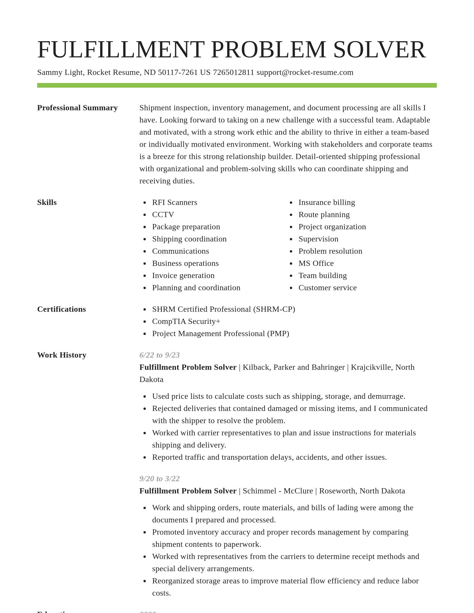 Smart resume template