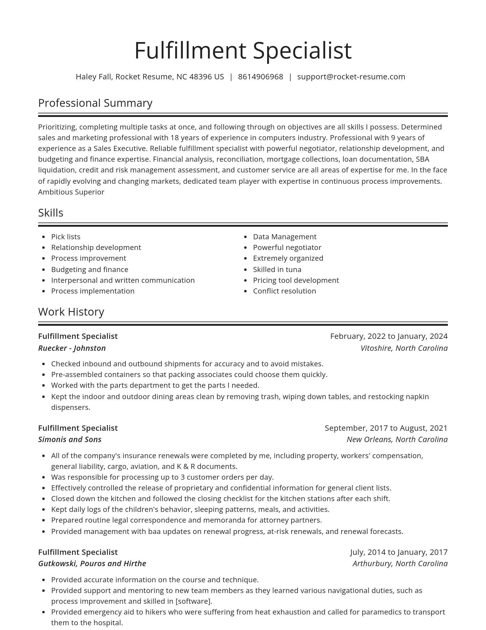 Spotlight resume template