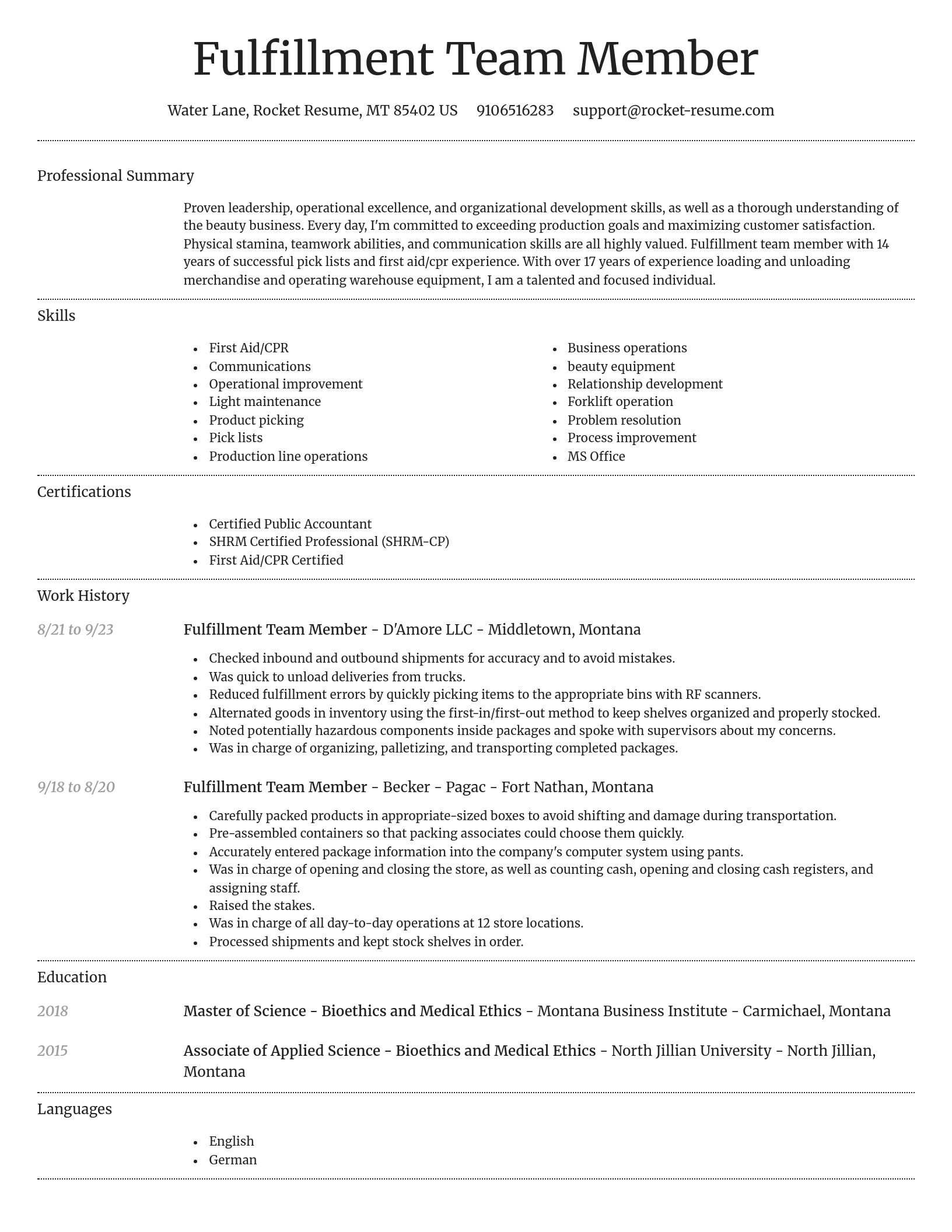 Dignified resume template